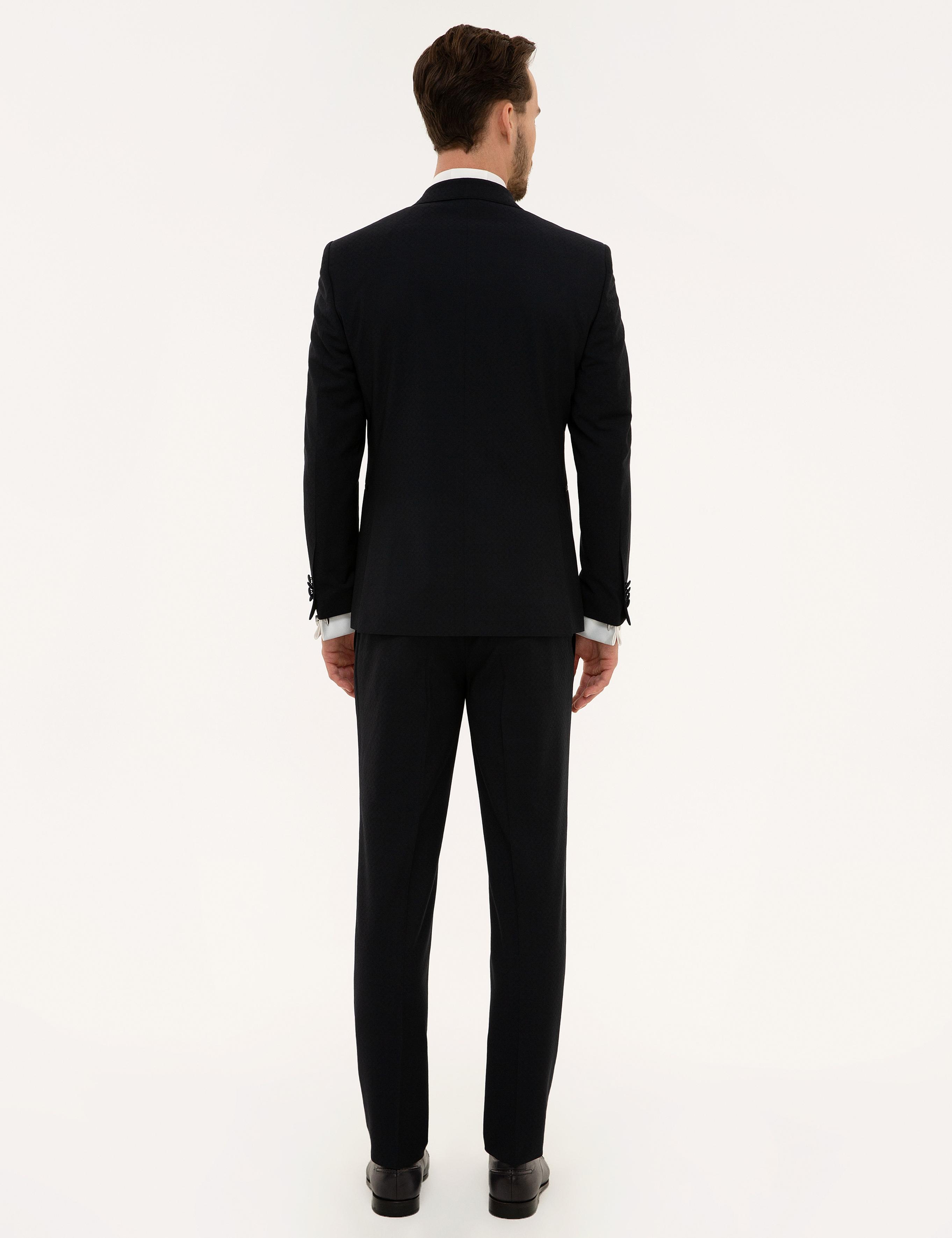 Lacivert Yelekli Ekstra Slim Fit Damatlık