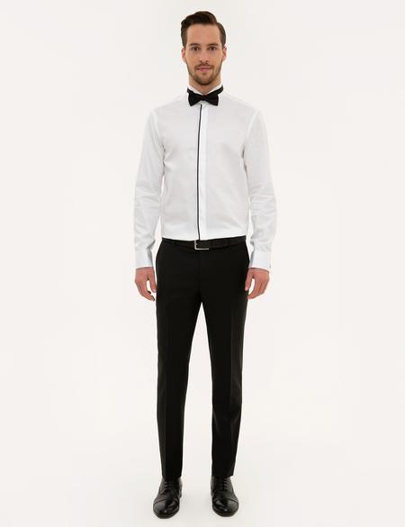 Beyaz Slim Fit Smokin Gömlek - 50222960007