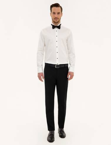 Ekru Slim Fit Smokin Gömlek