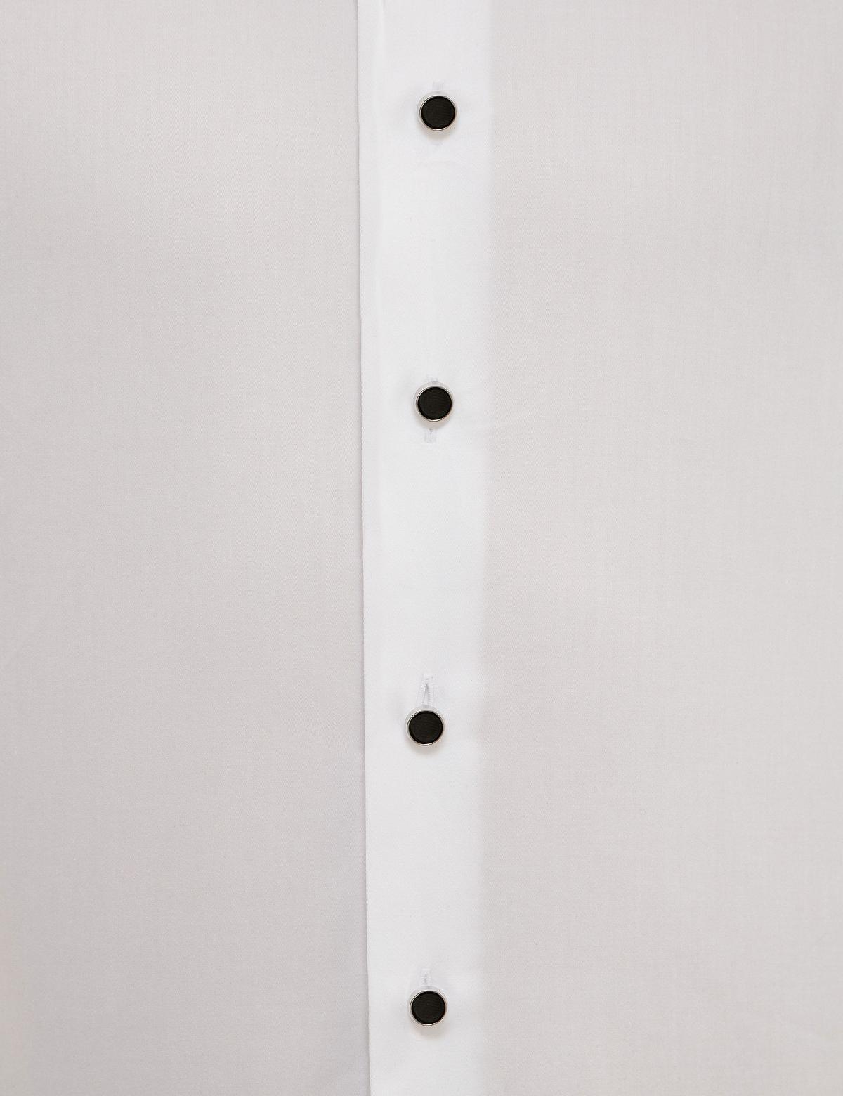 Beyaz Slim Fit Smokin Gömlek - 50223080016