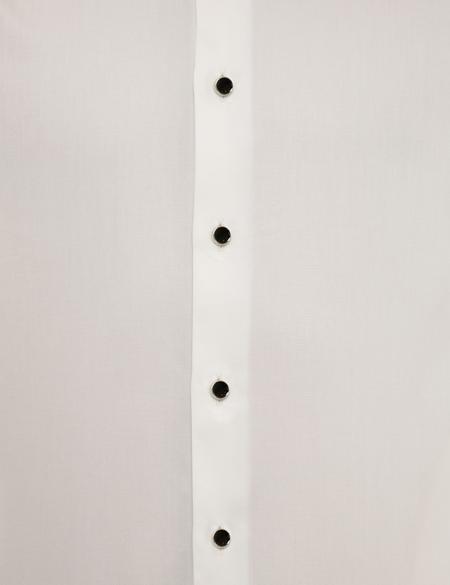 Ekru Slim Fit Smokin Gömlek - 50223080009