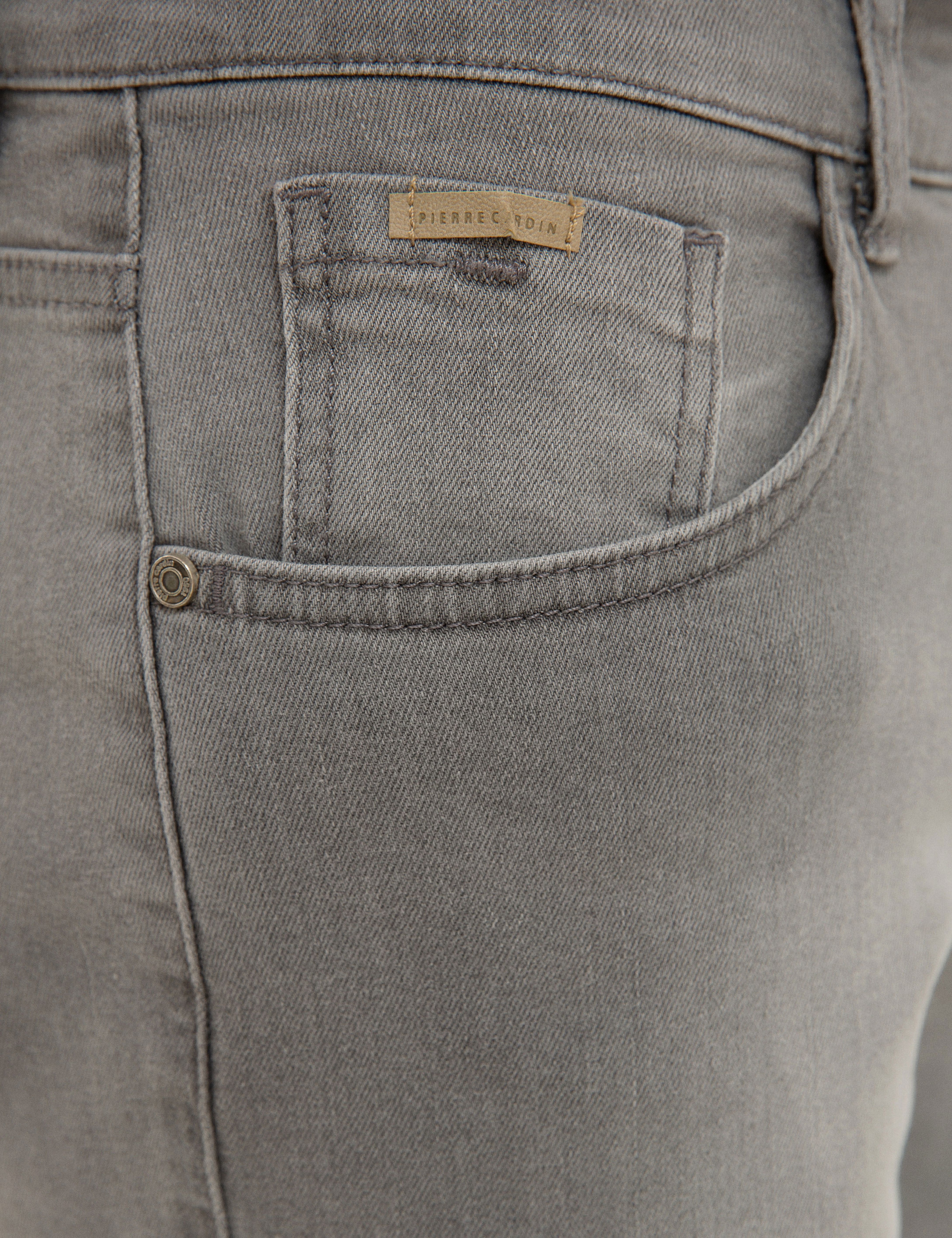 Açık Gri Standart Fit Jean Şort - Image 4