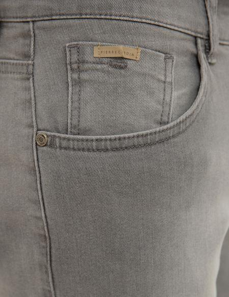 Açık Gri Standart Fit Jean Şort - 50220574015