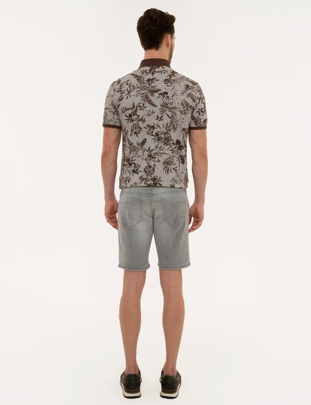 Açık Gri Standart Fit Jean Şort - 50220574015