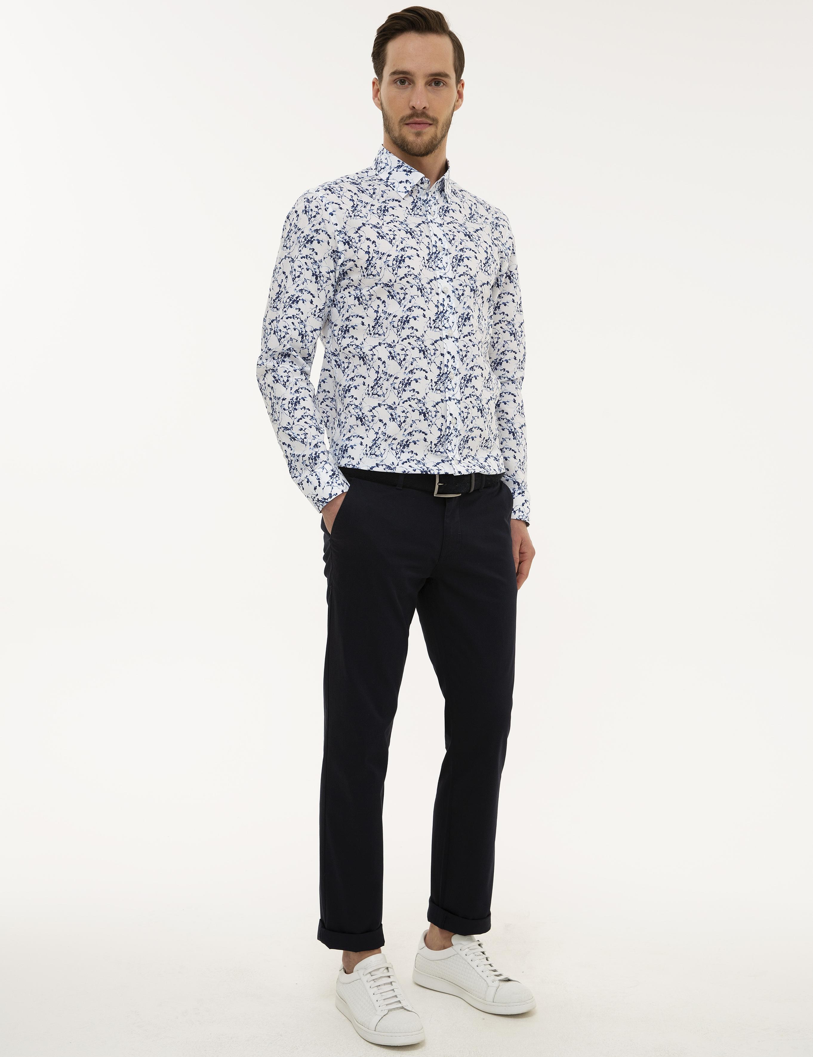 Lacivert Regular Fit Kanvas Pantolon