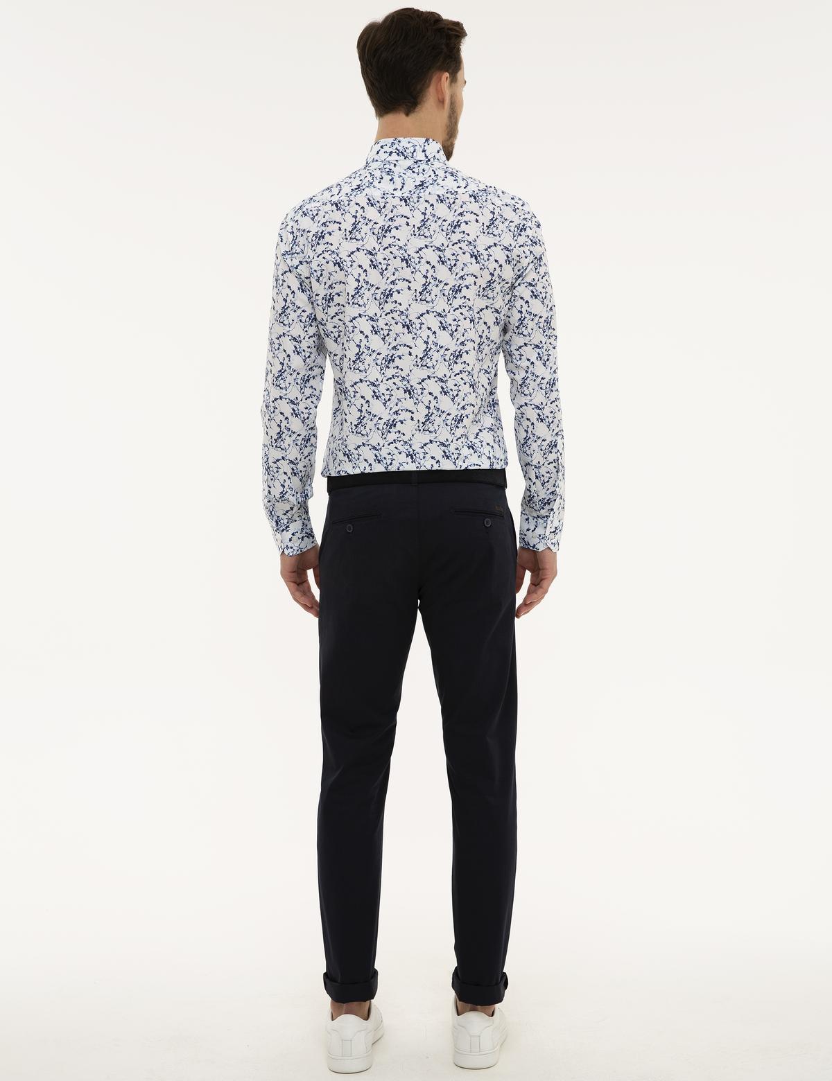 Lacivert Regular Fit Kanvas Pantolon - 50223126049