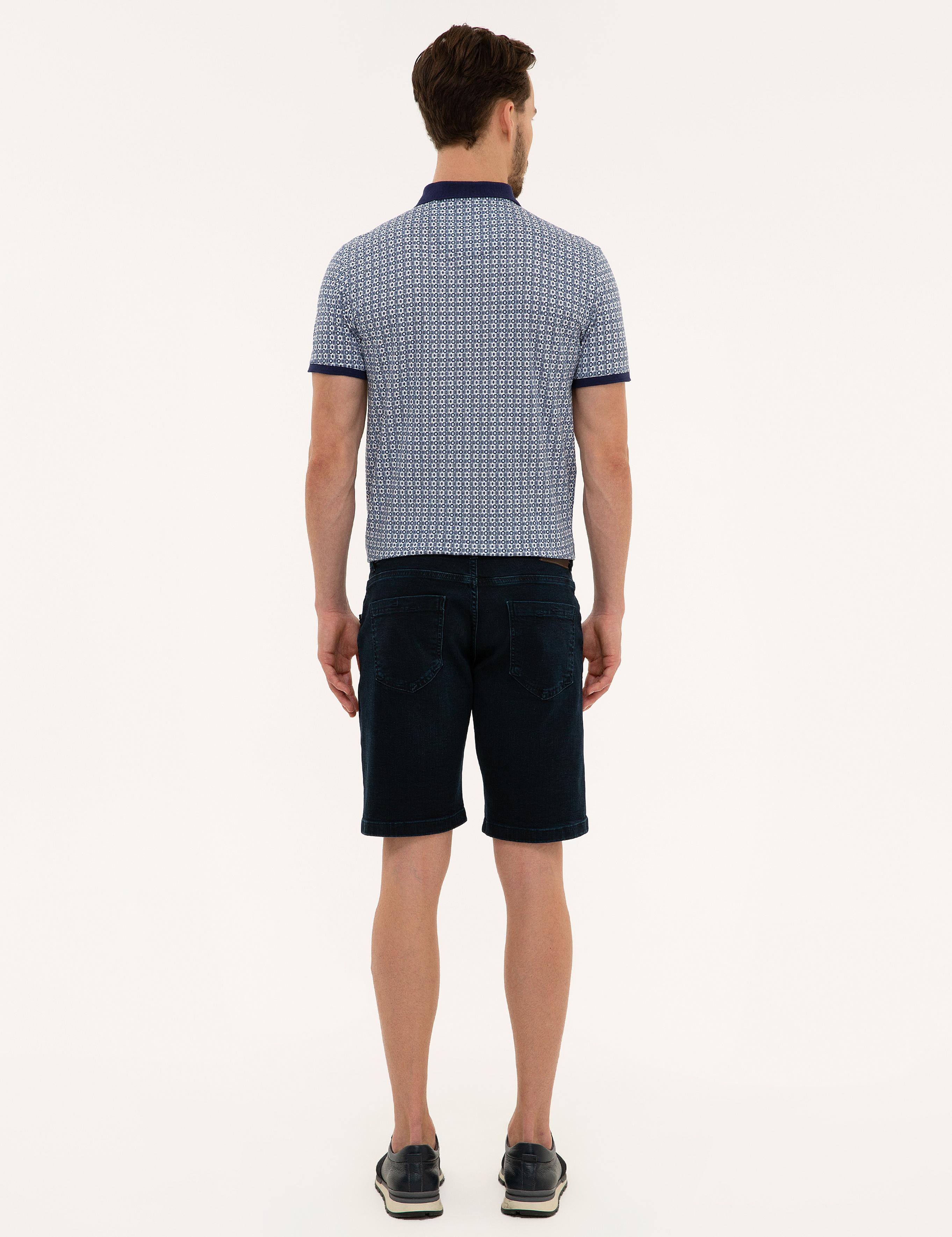 Lacivert Standart Fit Jean Şort