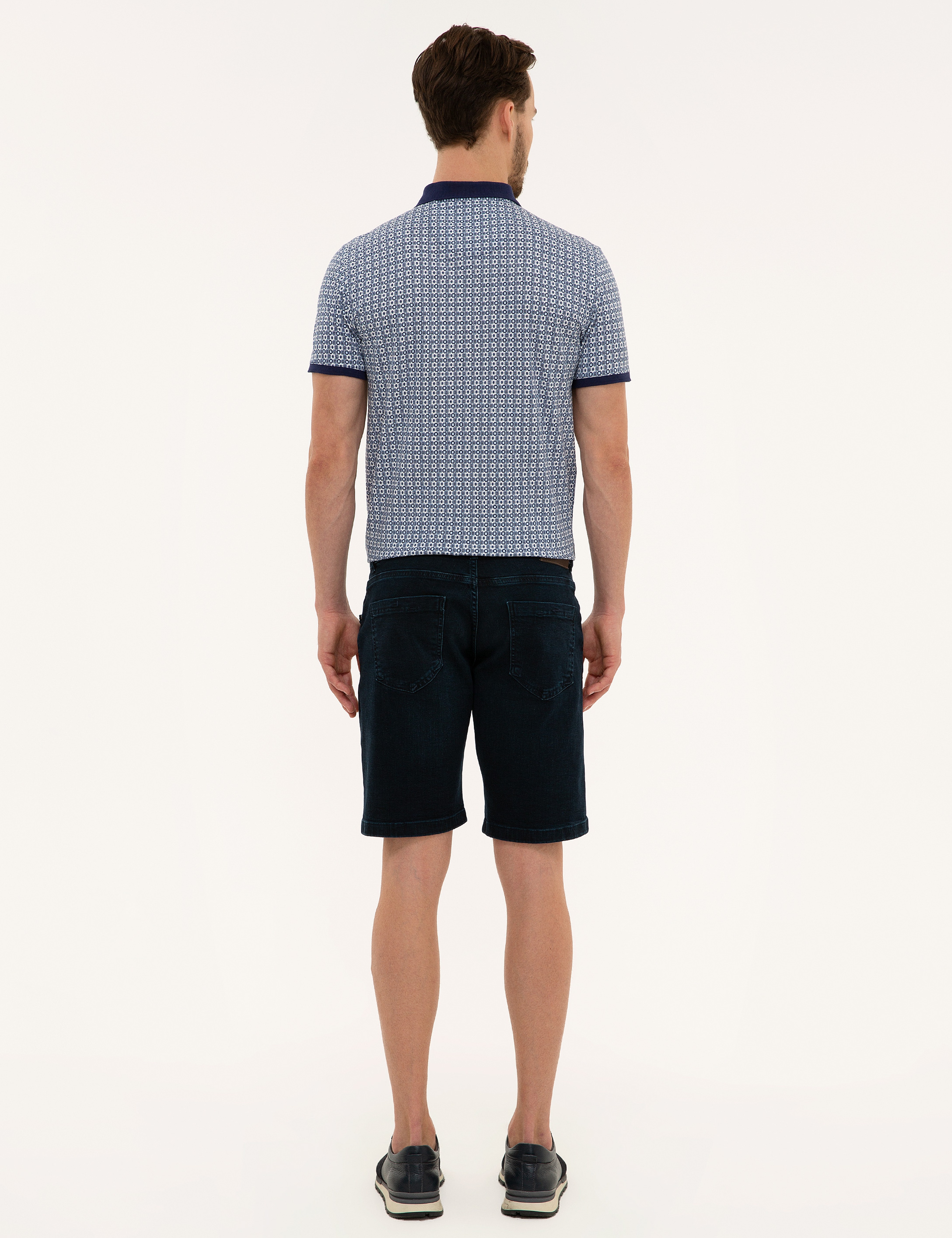 Lacivert Standart Fit Jean Şort
