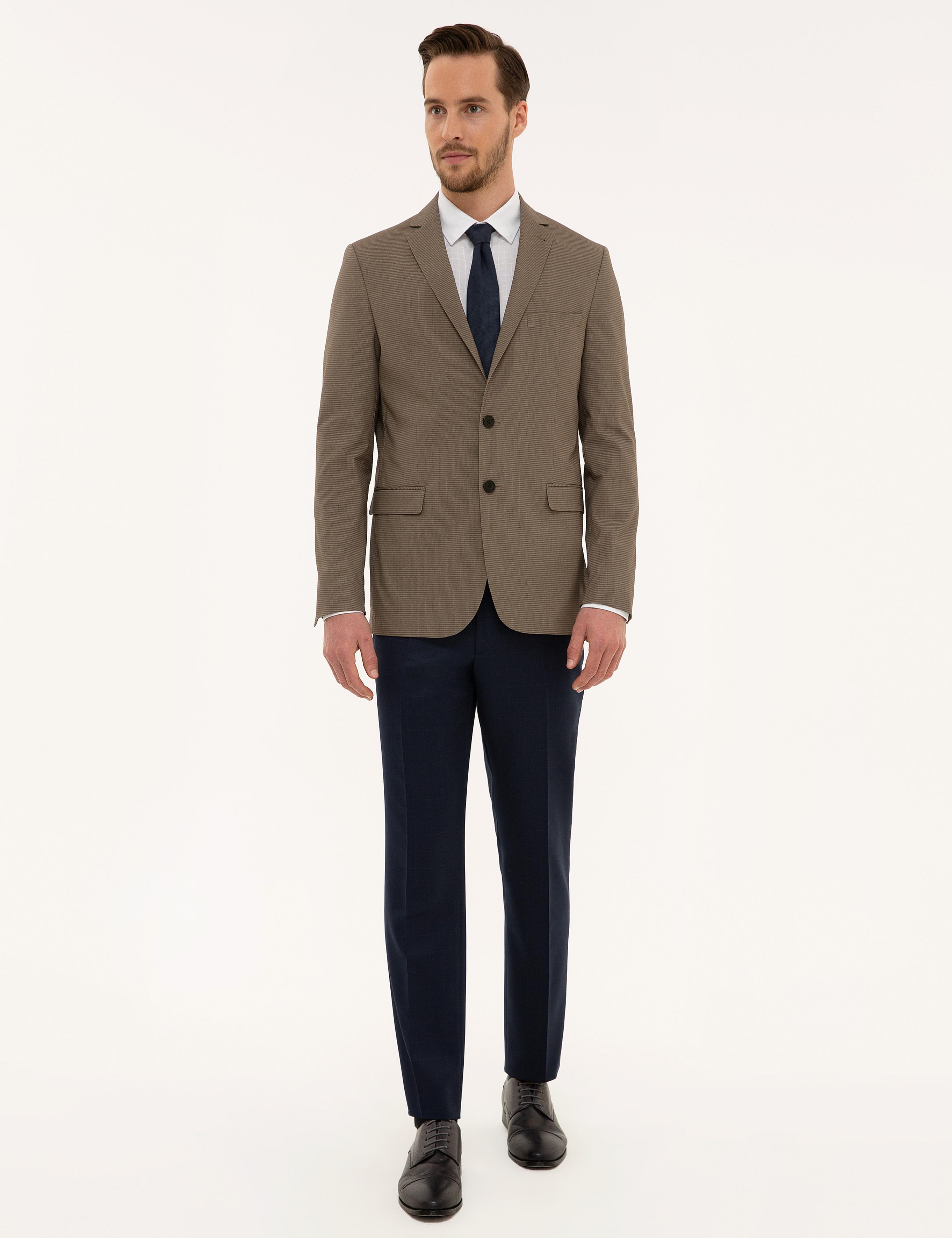 Kahverengi Slim Fit Ceket