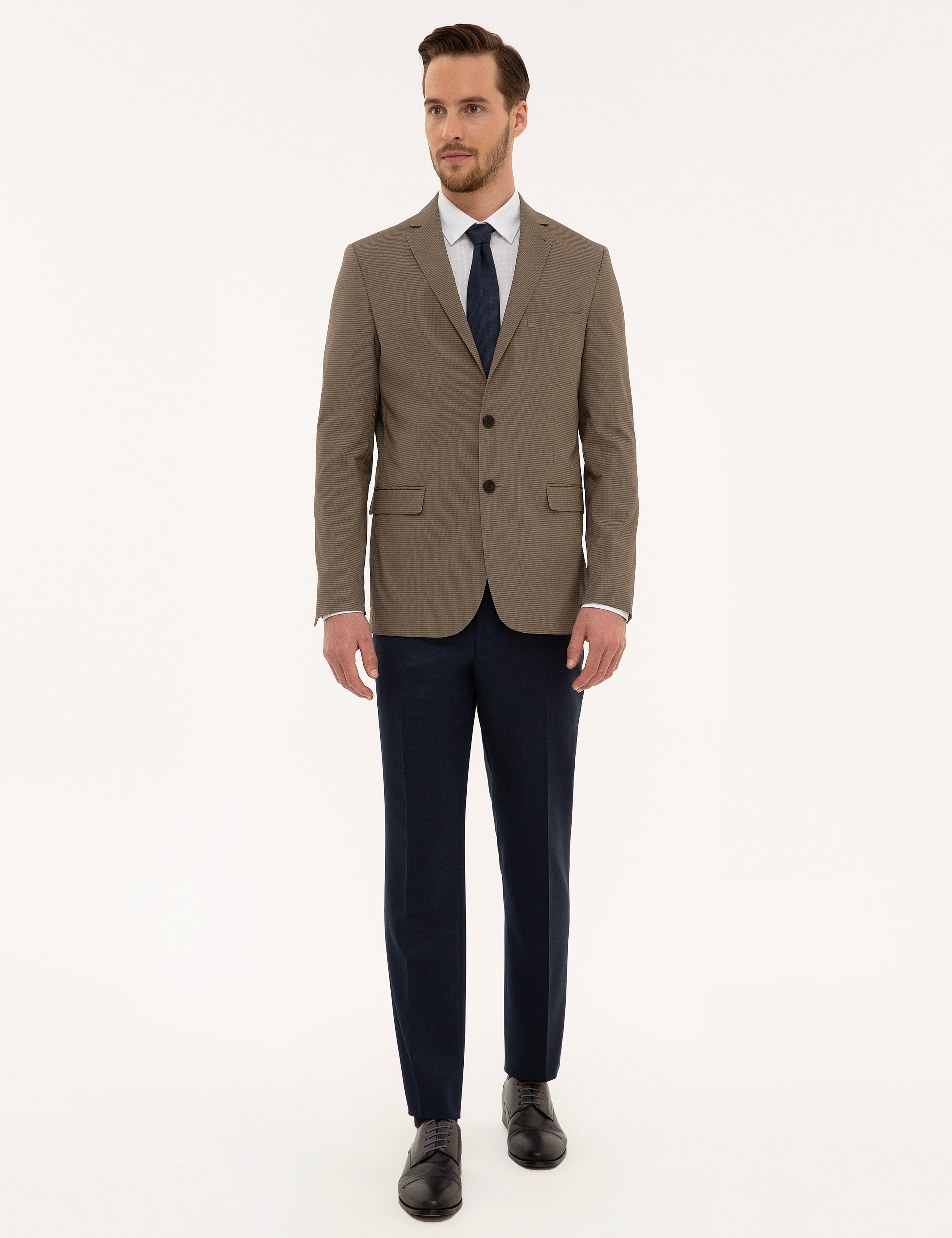 Kahverengi Slim Fit Ceket - Image 5