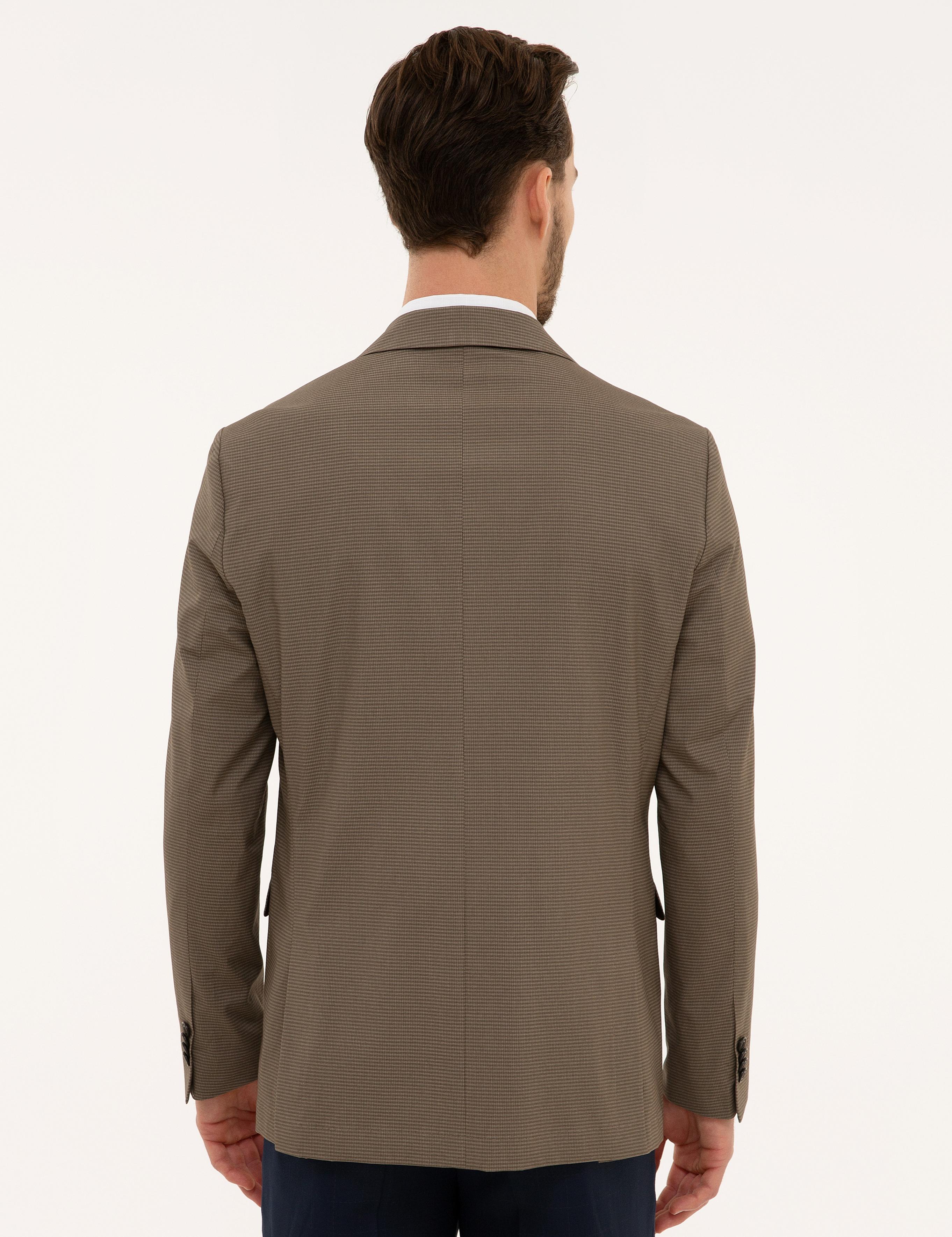 Kahverengi Slim Fit Ceket