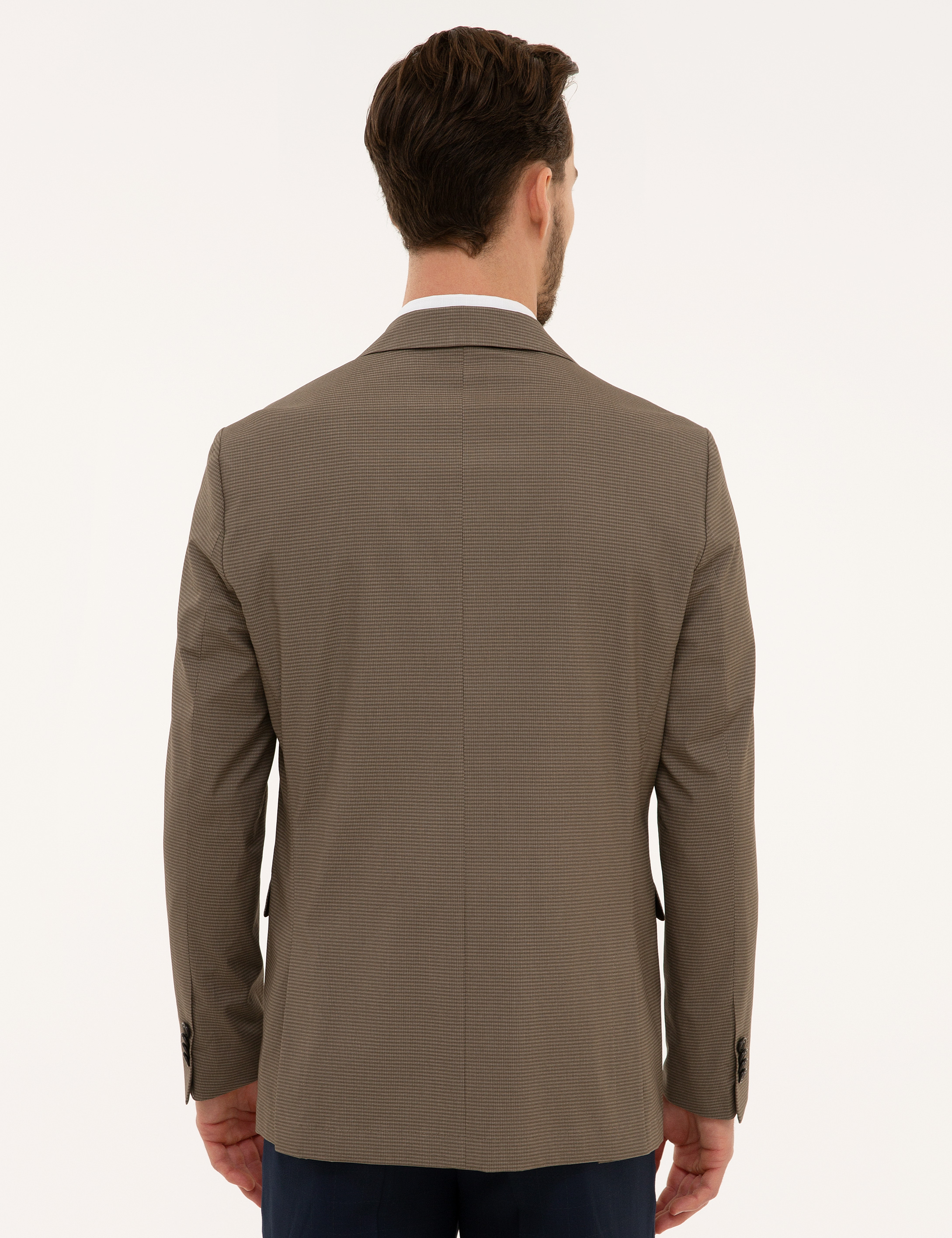 Kahverengi Slim Fit Ceket - Image 4