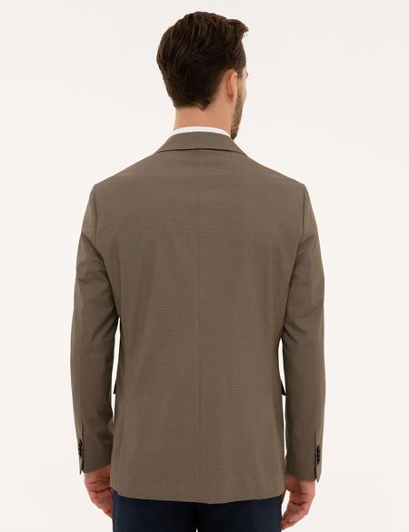 Kahverengi Slim Fit Ceket - 50225545008