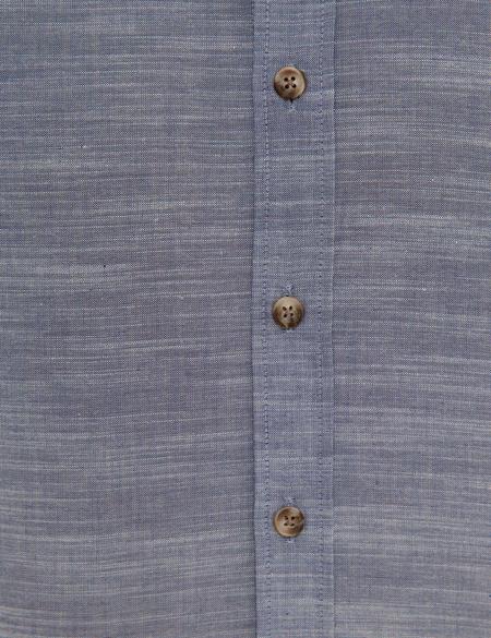 Lacivert Slim Fit Uzun Kollu Gömlek - 50223637019