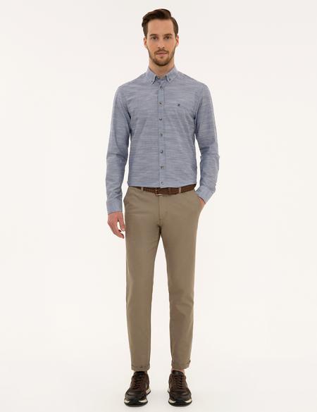 Lacivert Slim Fit Uzun Kollu Gömlek - 50223637019