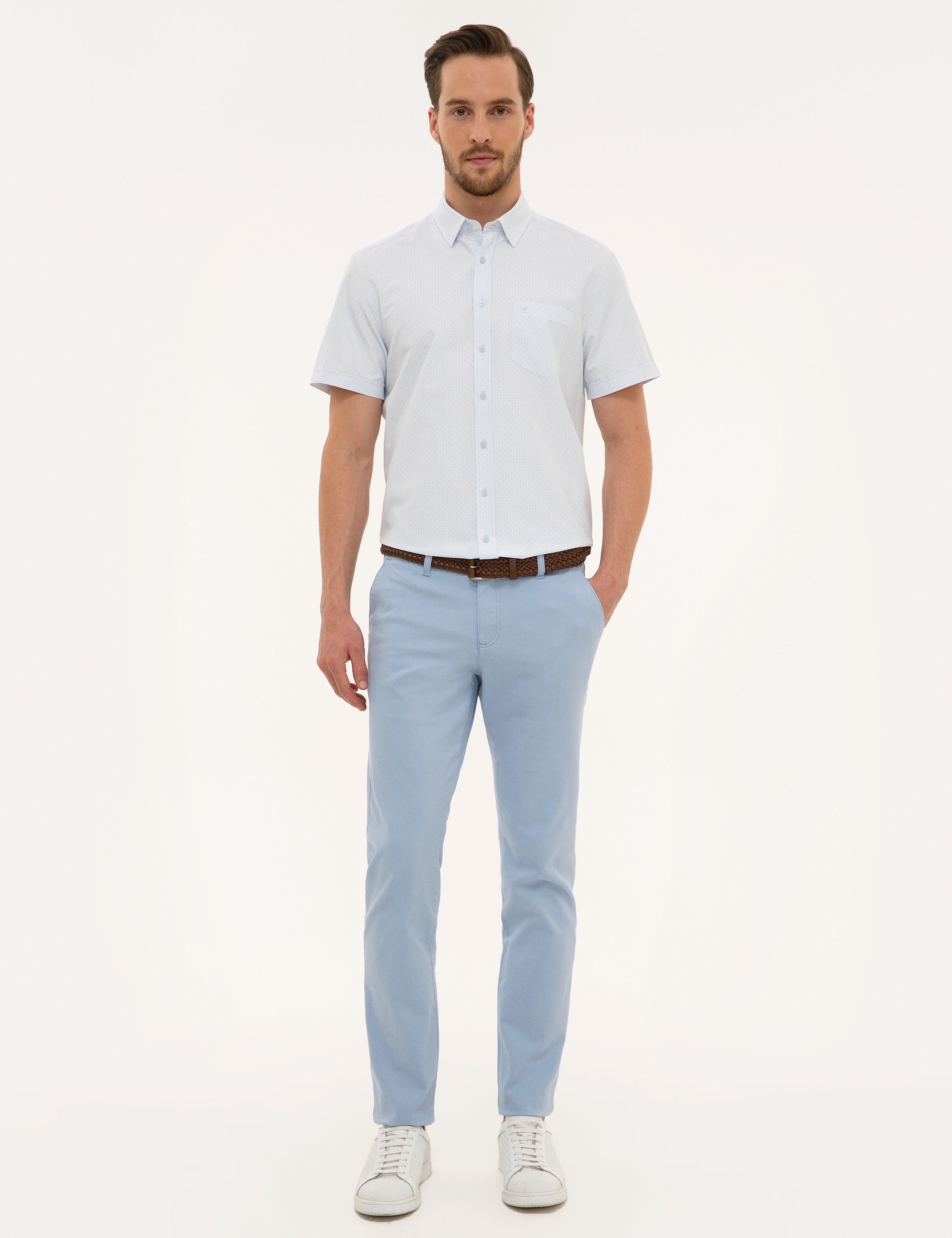 Mavi Regular Fit Kısa Kollu Gömlek - Image 4