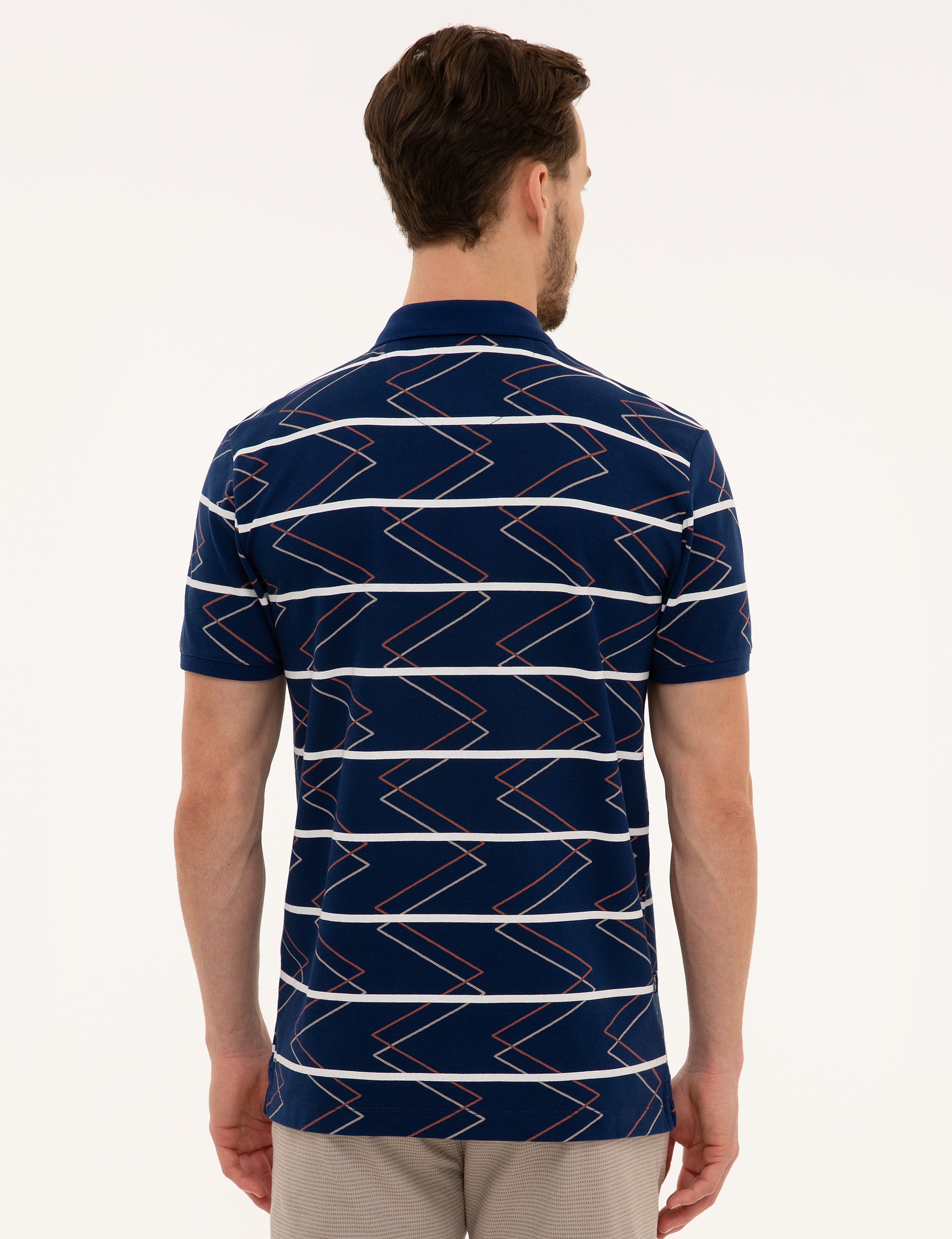 Lacivert Slim Fit Polo Yaka T-Shirt