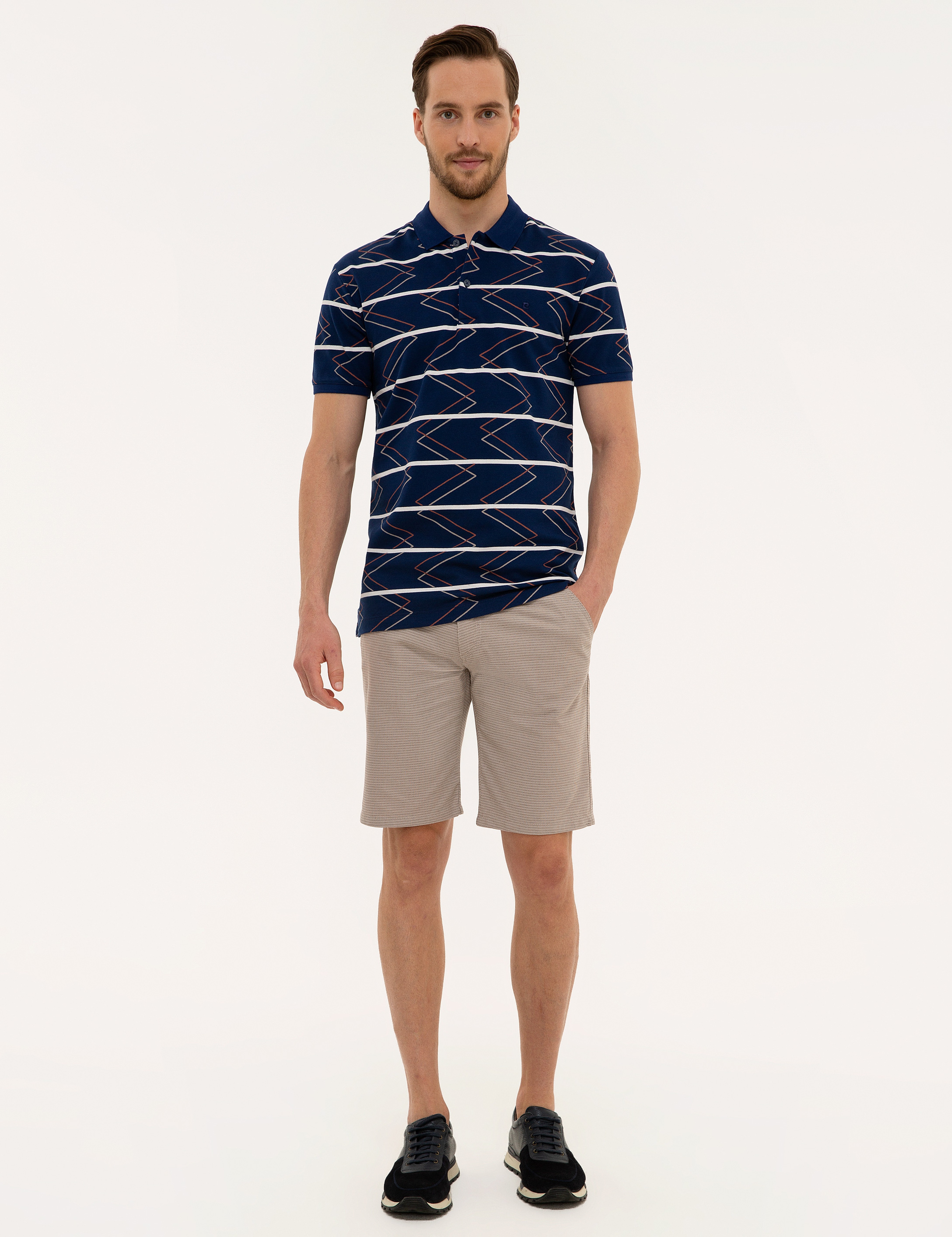 Lacivert Slim Fit Polo Yaka T-Shirt - Image 4
