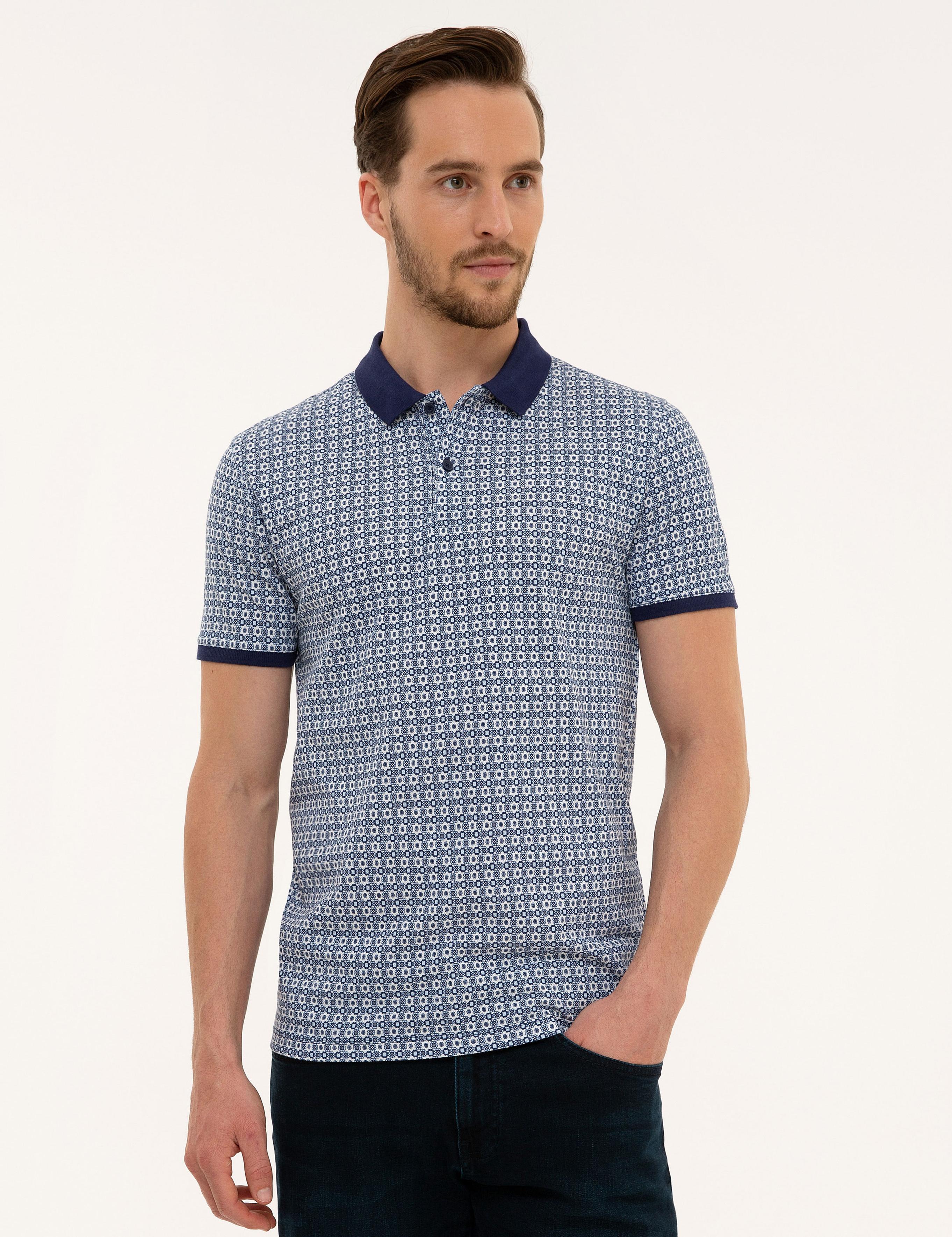 Lacivert Slim Fit Polo Yaka T-Shirt
