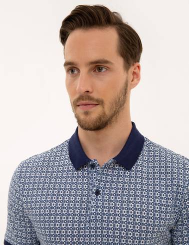 Lacivert Slim Fit Polo Yaka T-Shirt