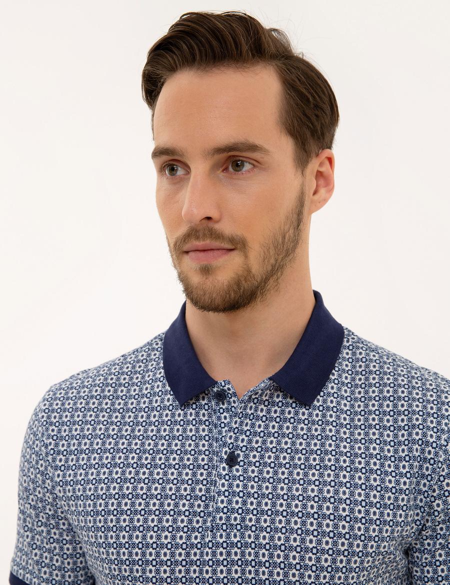 Lacivert Slim Fit Polo Yaka T-Shirt