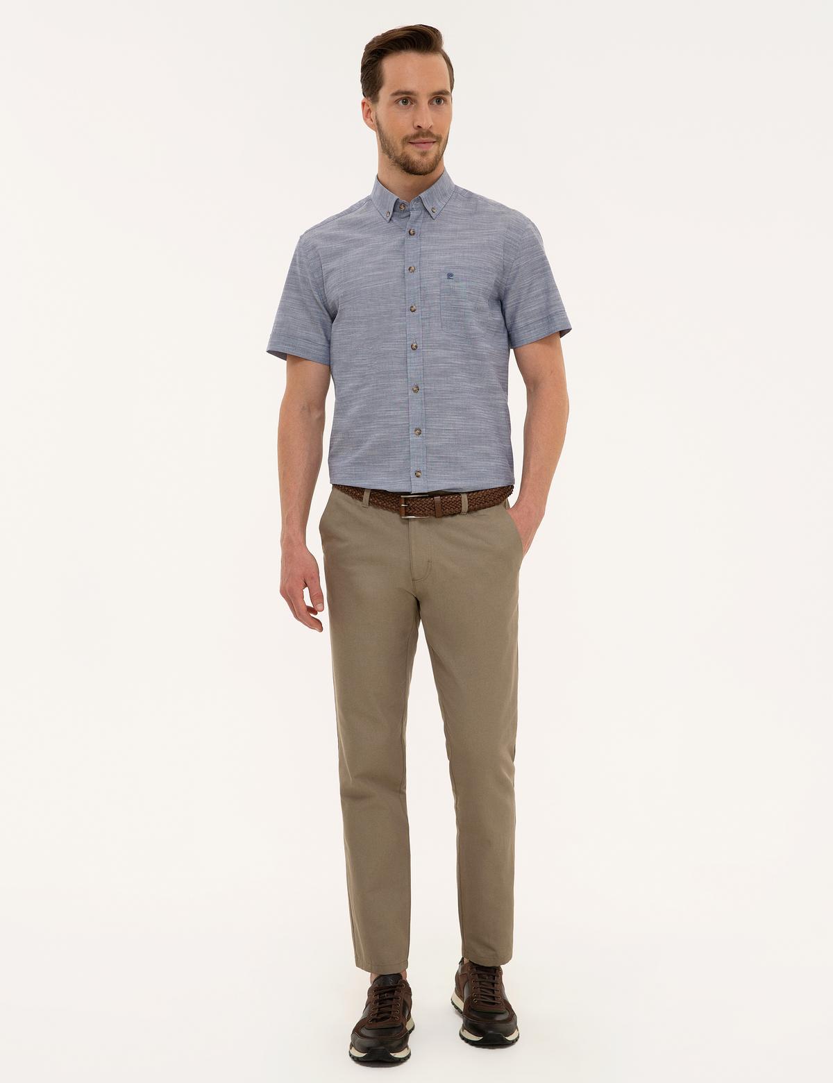 Lacivert Regular Fit Kısa Kollu Gömlek - 50223806021