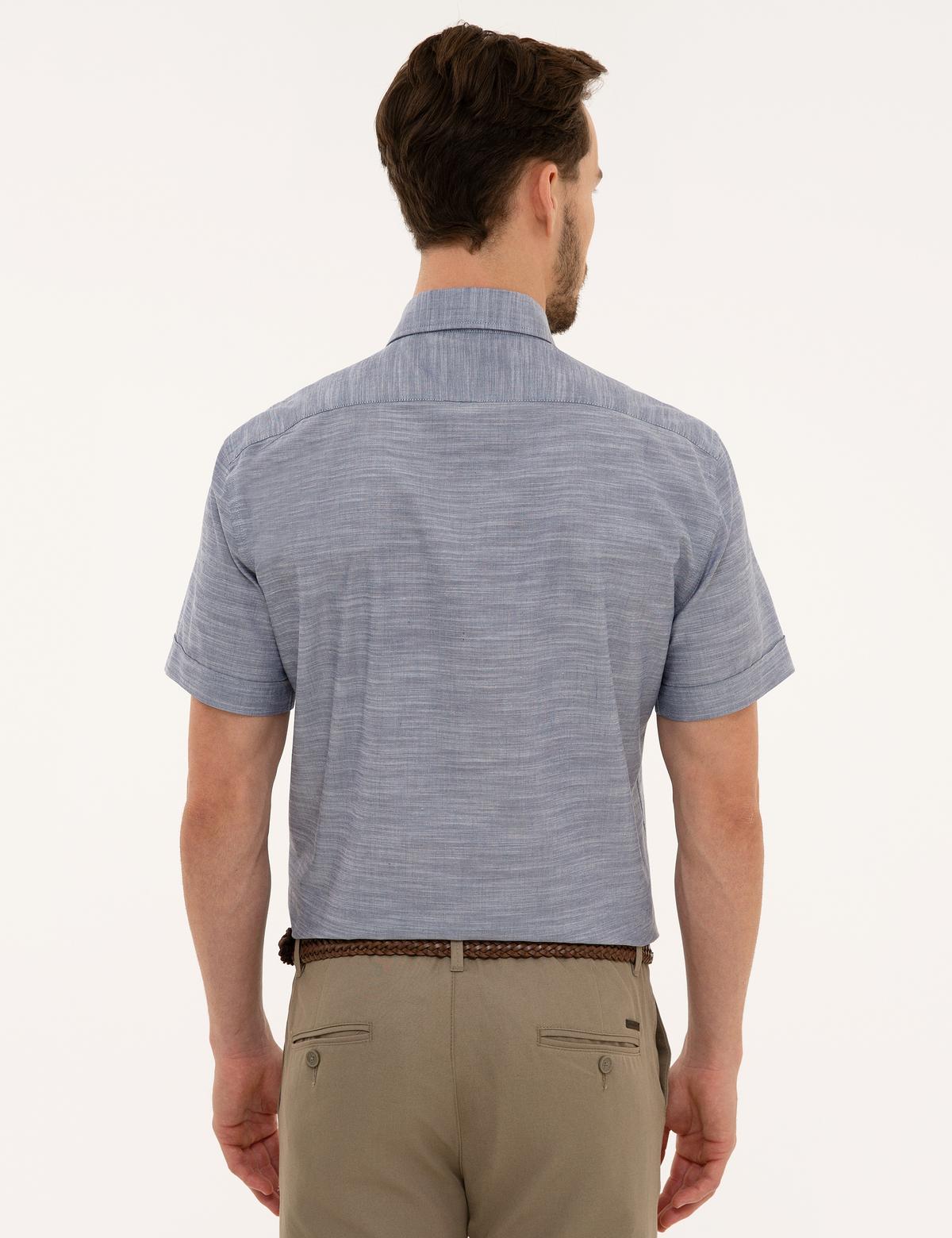 Lacivert Regular Fit Kısa Kollu Gömlek - 50223806021