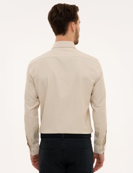 Bej Slim Fit Oxford Gömlek - 50227391001