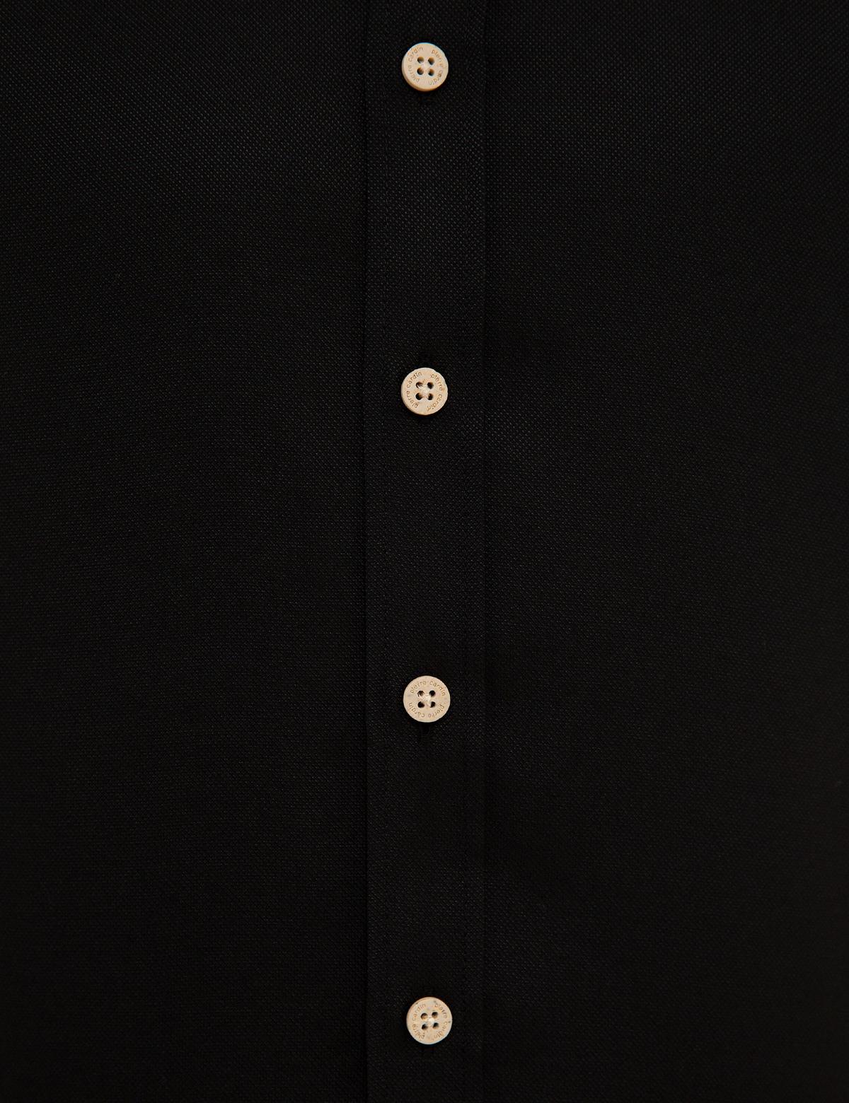 Siyah Slim Fit Oxford Gömlek - 50227391040