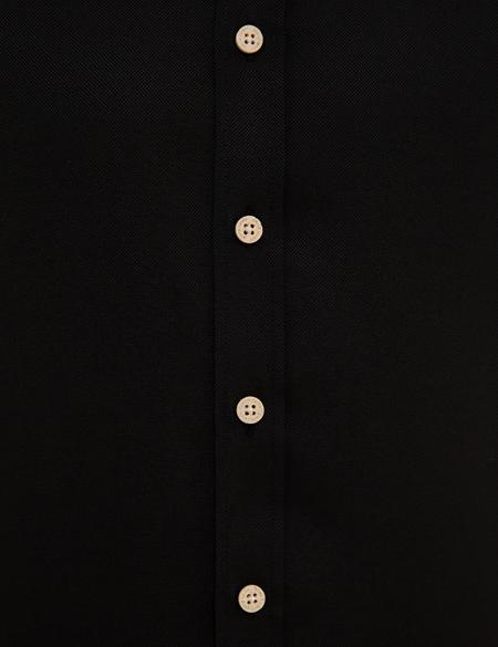 Siyah Slim Fit Oxford Gömlek - 50227391040