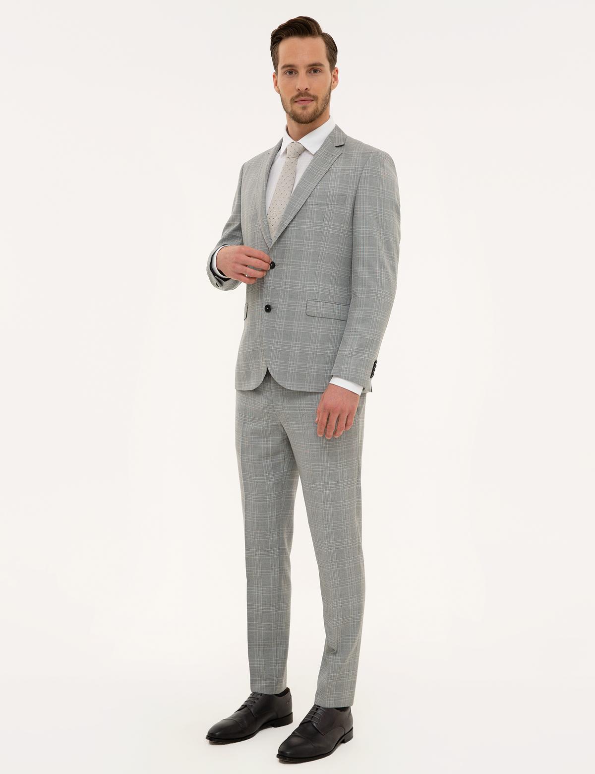 Gri Ex. Slim Fit Takım Elbise - 50220554005