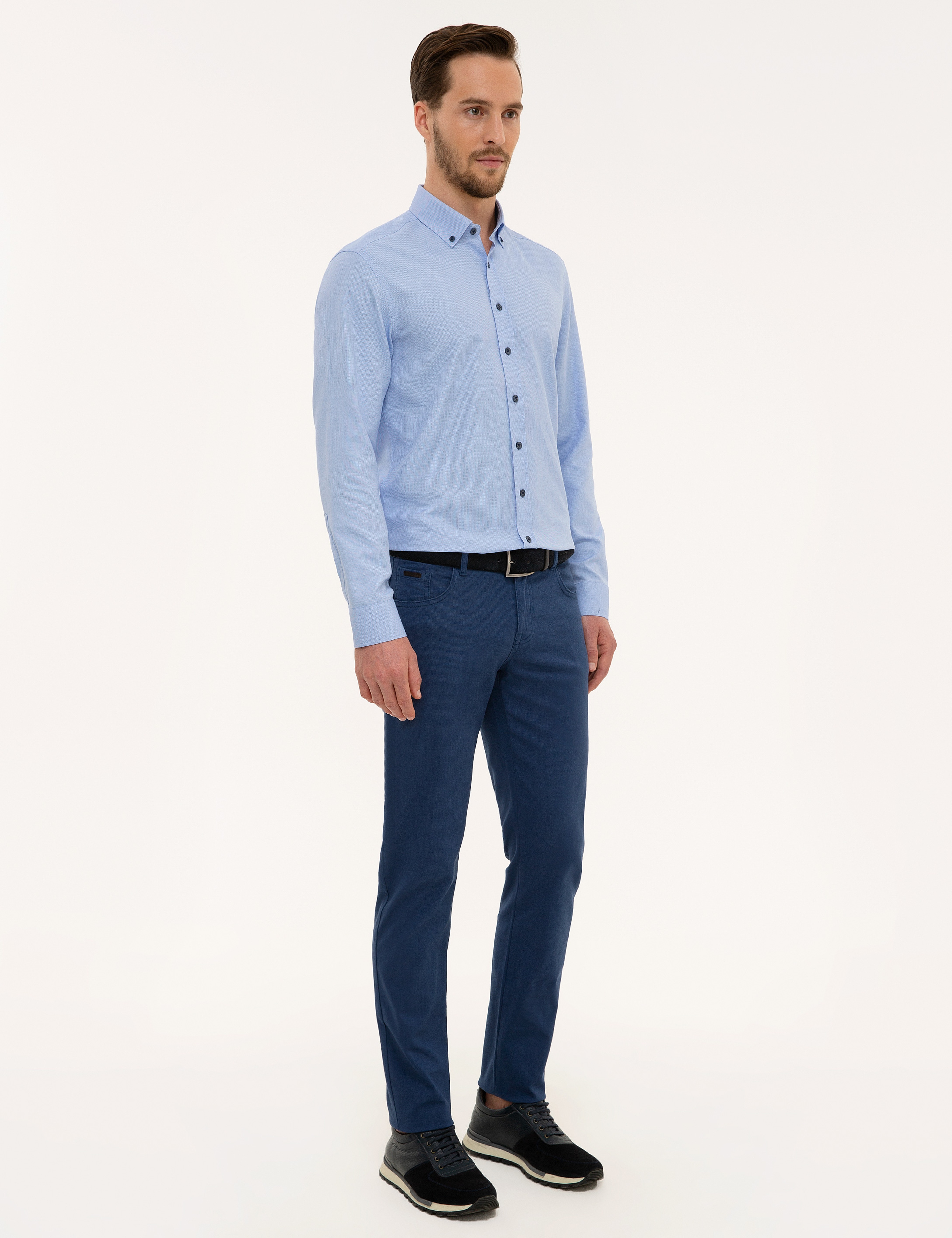İndigo Slim Fit Kanvas Pantolon - Image 2