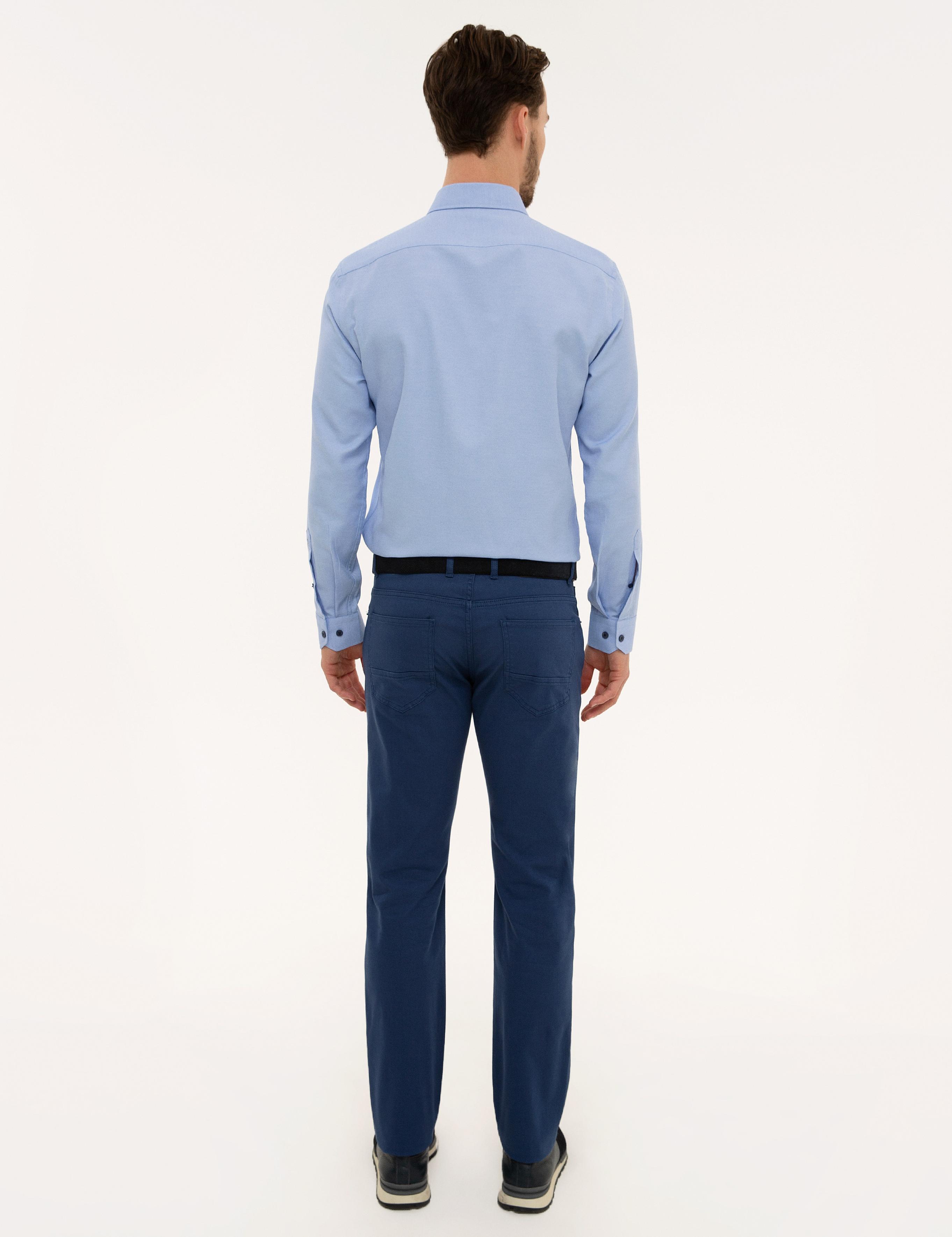 İndigo Slim Fit Kanvas Pantolon