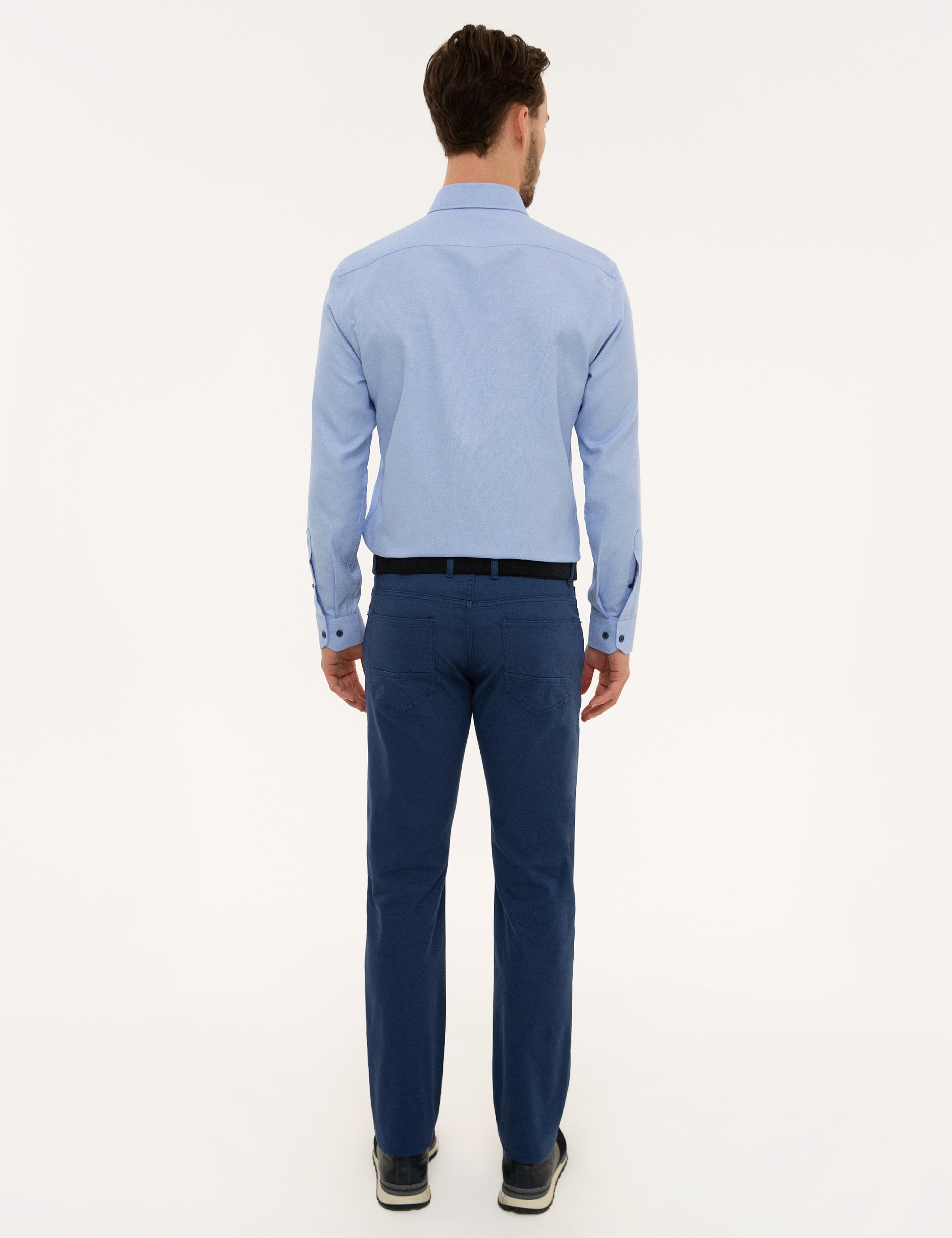 İndigo Slim Fit Kanvas Pantolon
