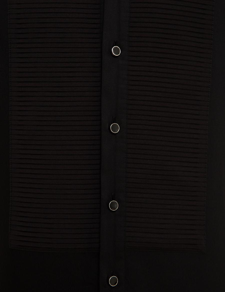 Siyah Slim Fit Smokin Gömlek