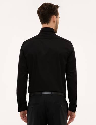 Siyah Slim Fit Smokin Gömlek
