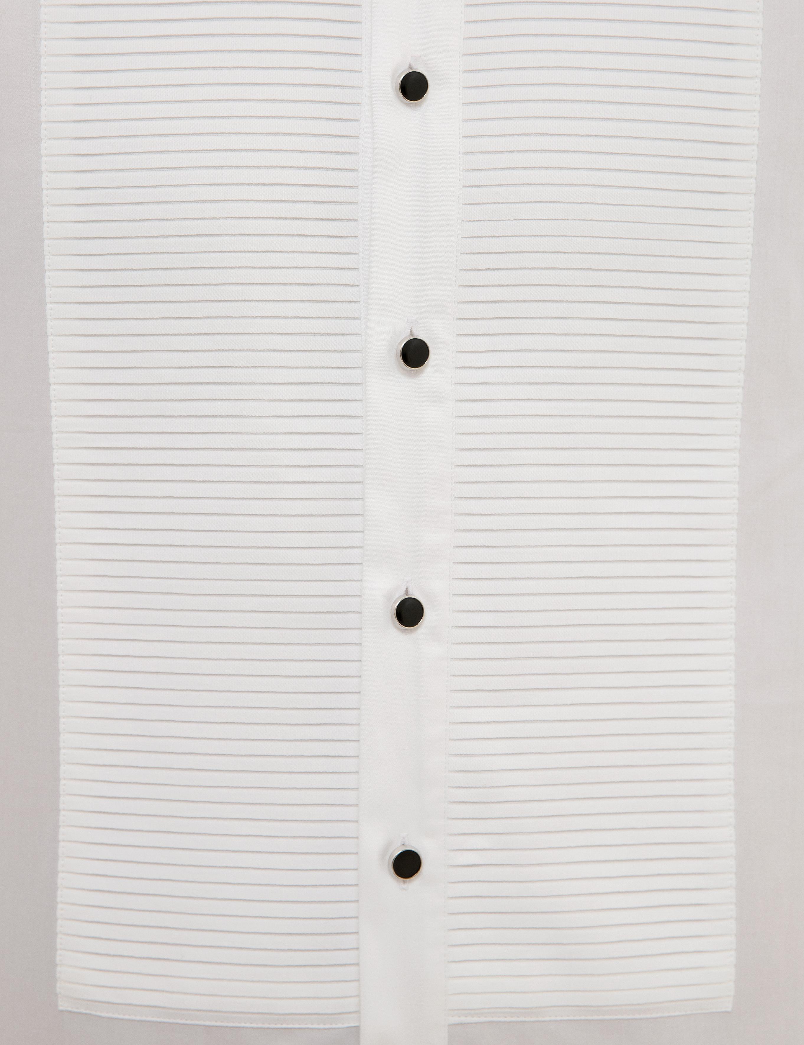 Beyaz Slim Fit Smokin Gömlek