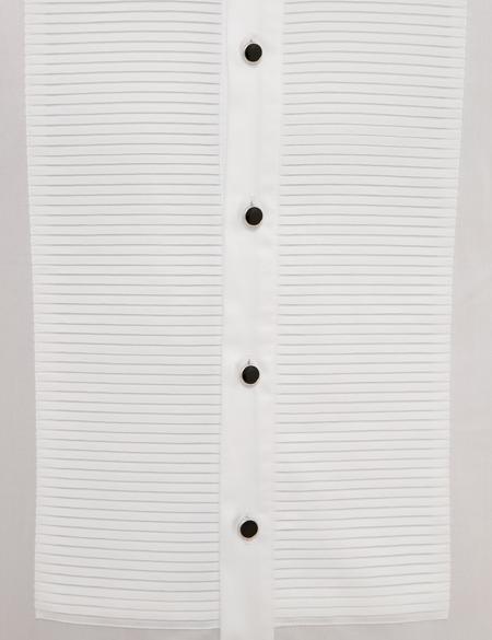 Beyaz Slim Fit Smokin Gömlek - 50222994009