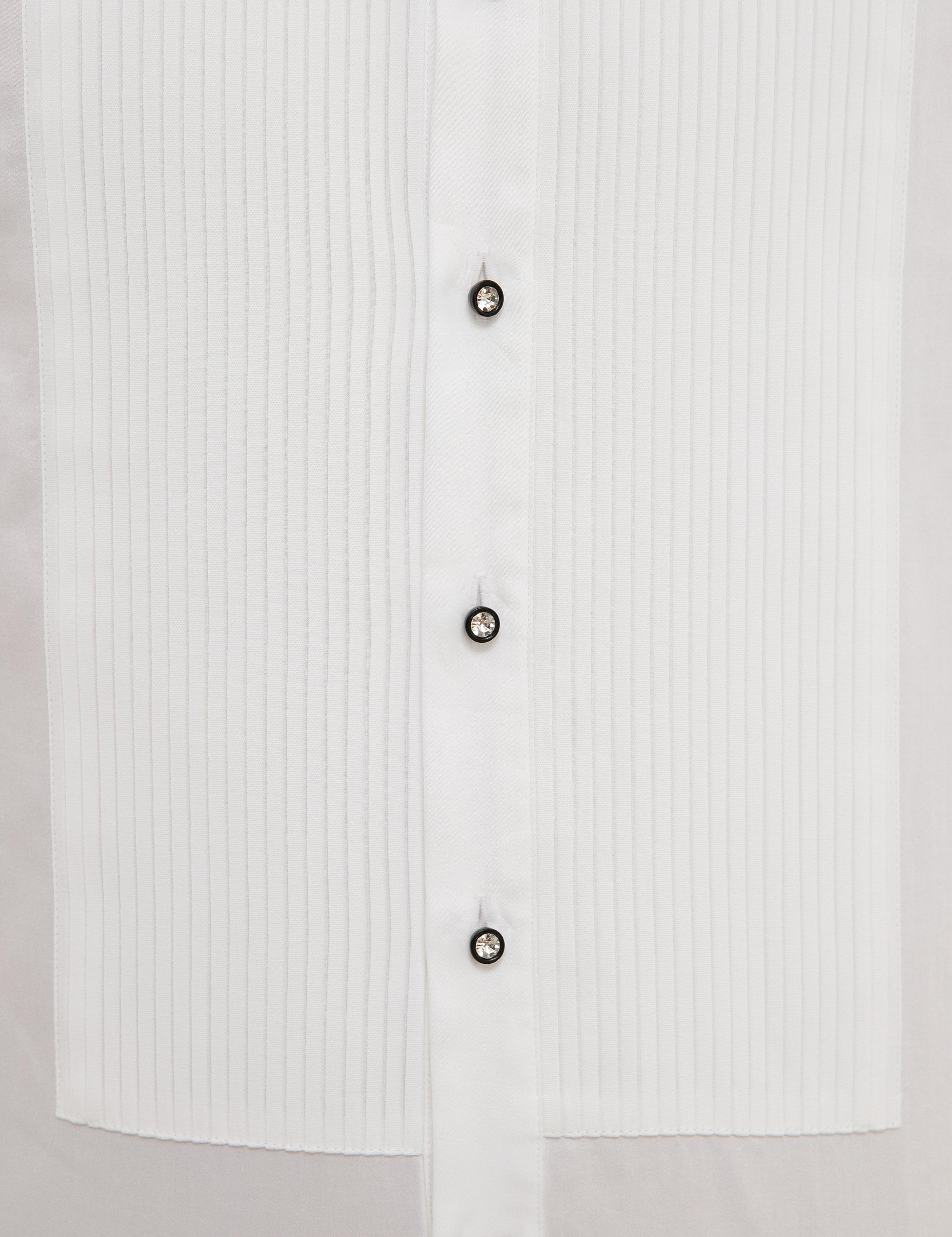 Beyaz Slim Fit Smokin Gömlek