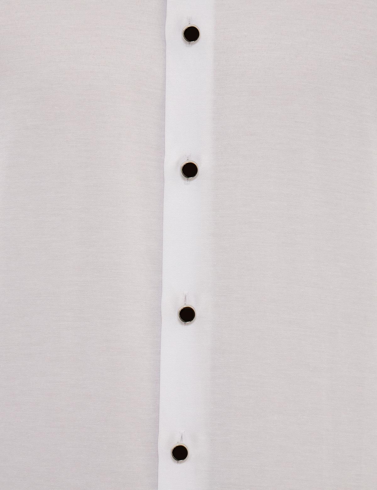 Beyaz Slim Fit Smokin Gömlek - 50223020006