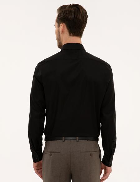 Siyah Slim Fit Uzun Kollu Gömlek - 50227070025