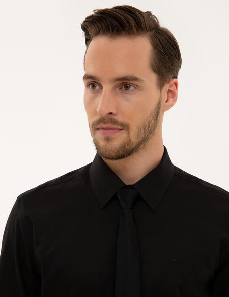 Siyah Slim Fit Uzun Kollu Gömlek - 50227070025