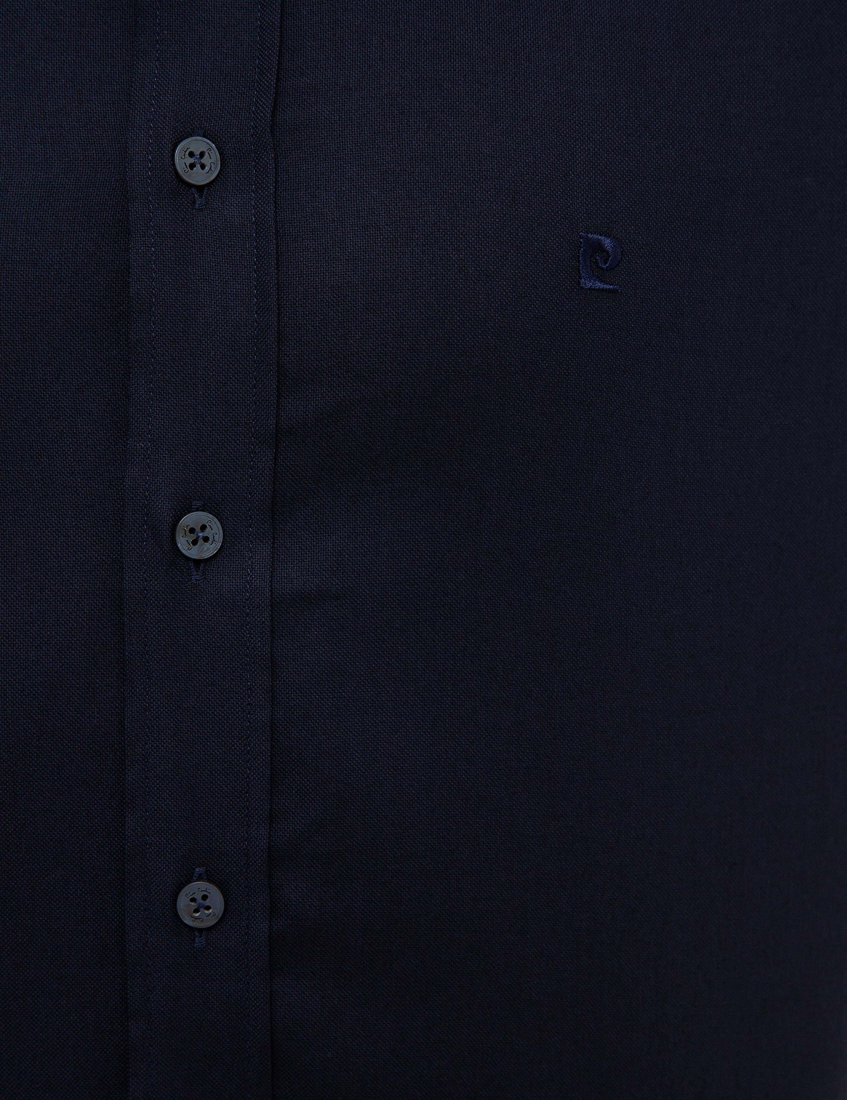 Lacivert Slim Fit Uzun Kollu Gömlek