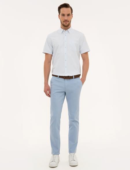 Açık Mavi Slim Fit Kanvas Pantolon - 50200826012