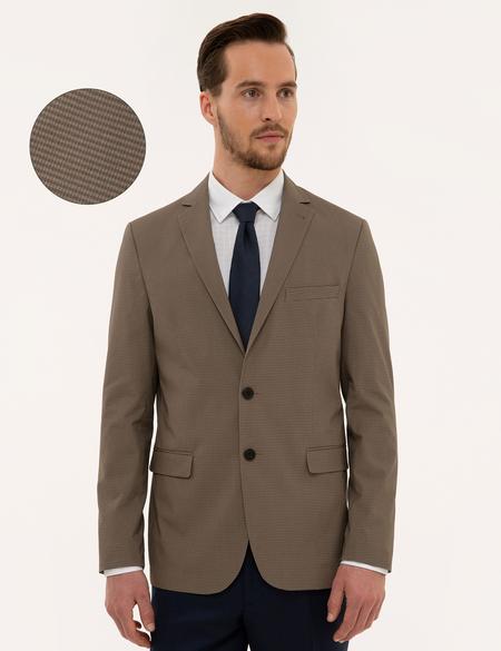 Kahverengi Slim Fit Ceket - 50225545008