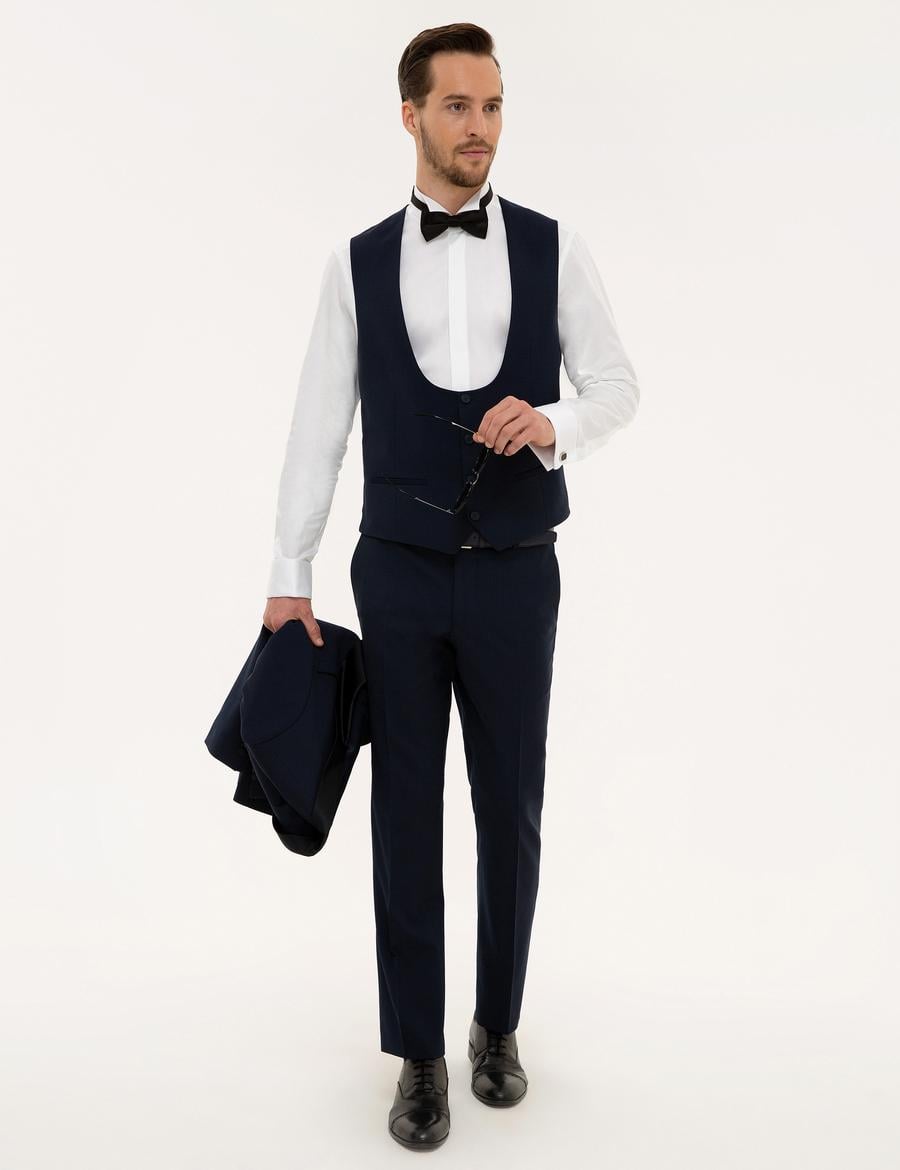 Lacivert Yelekli Damatlık Smokin