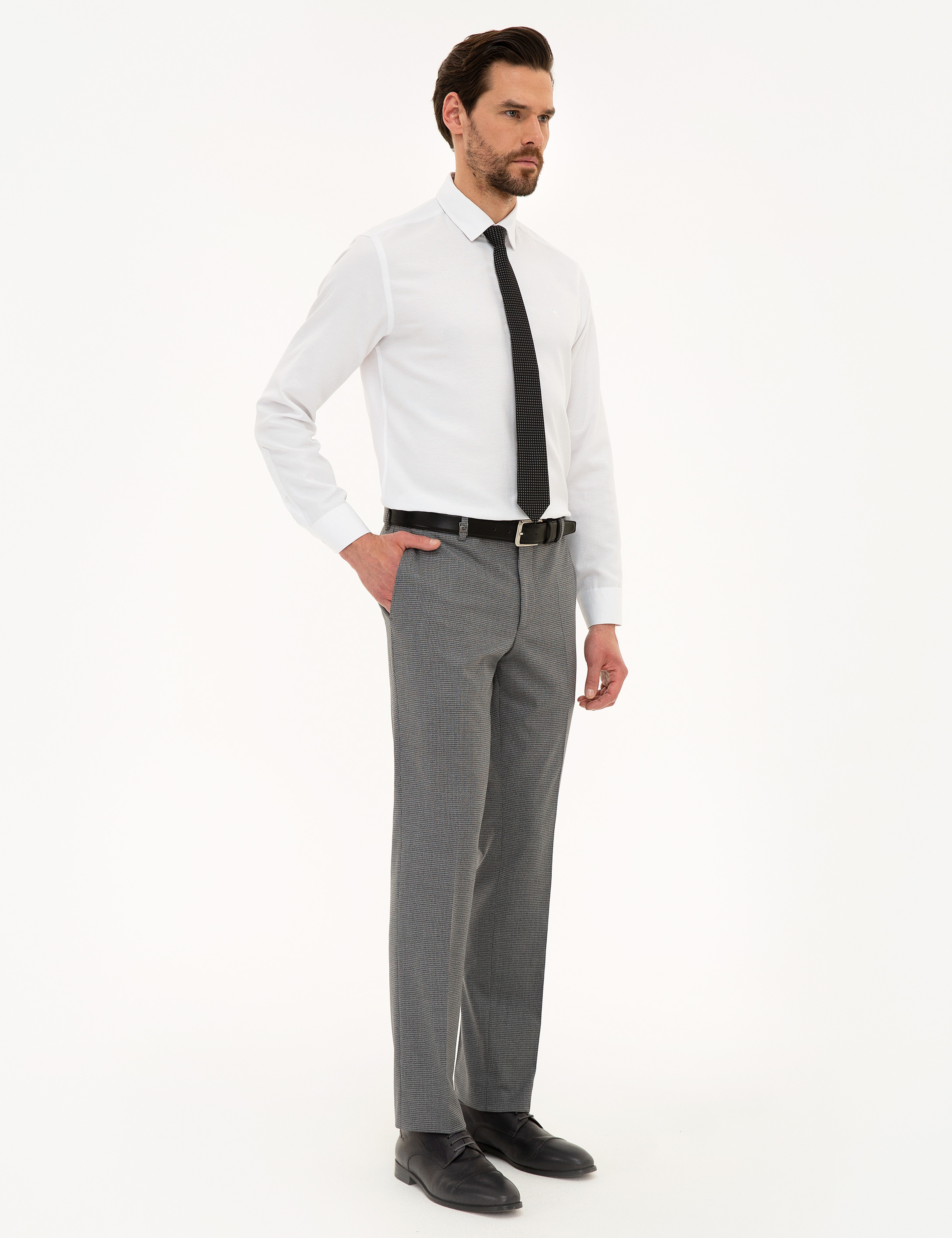 Gri Slim Fit Pantolon - Image 2