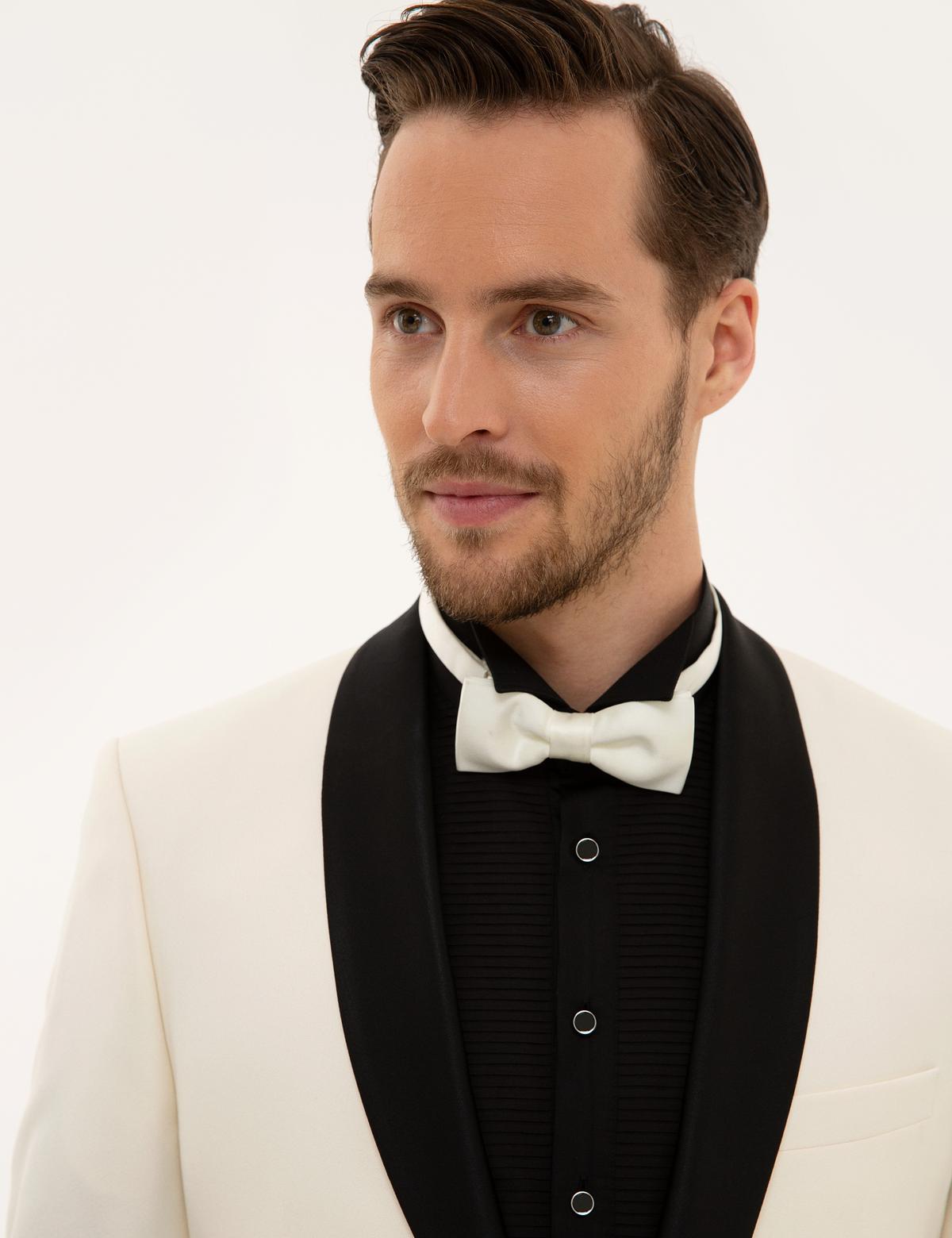 Ekru Yelekli Damatlık Smokin - 50226688005