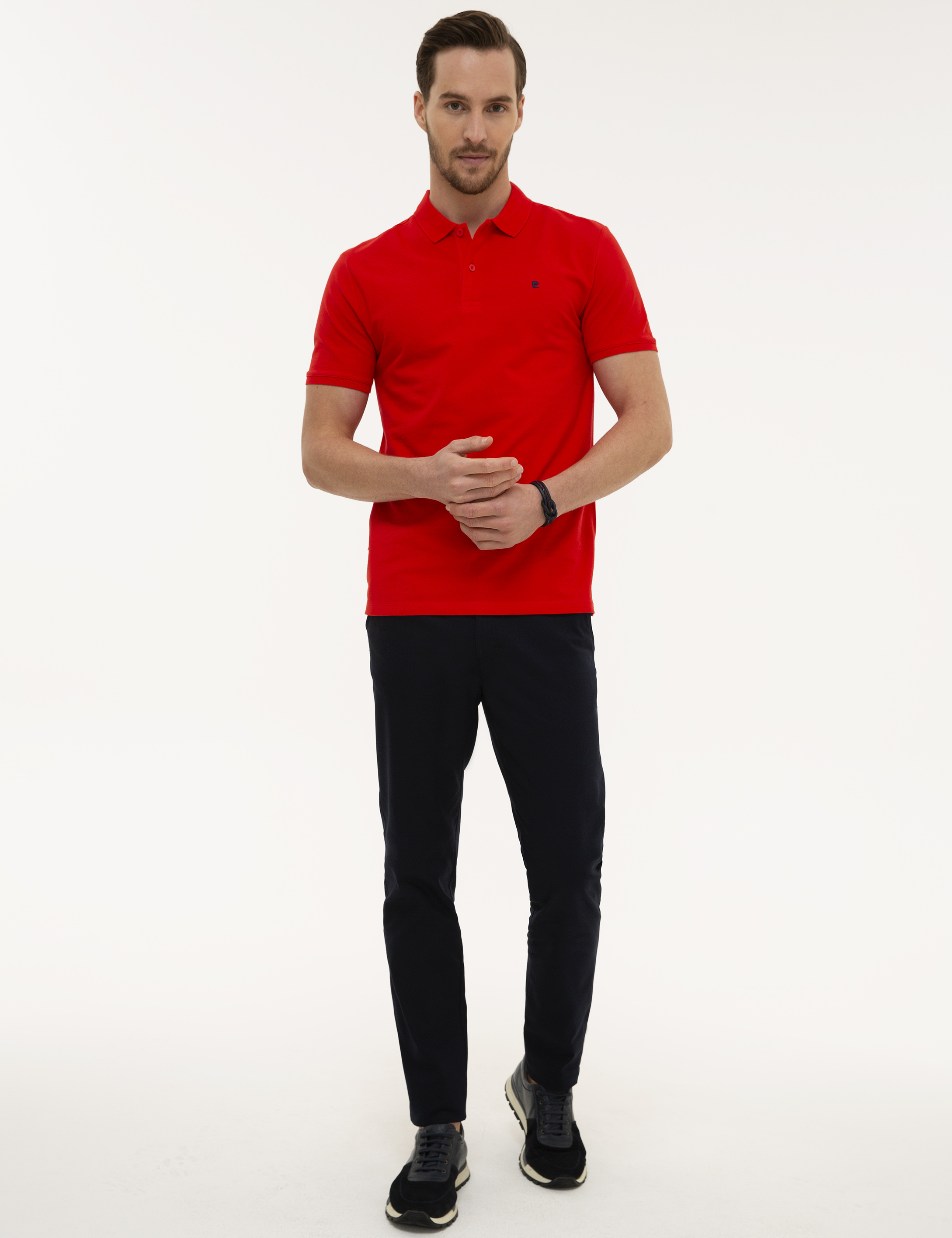 Nar Çiçeği Slim Fit Basic Polo Yaka T-Shirt - Image 4