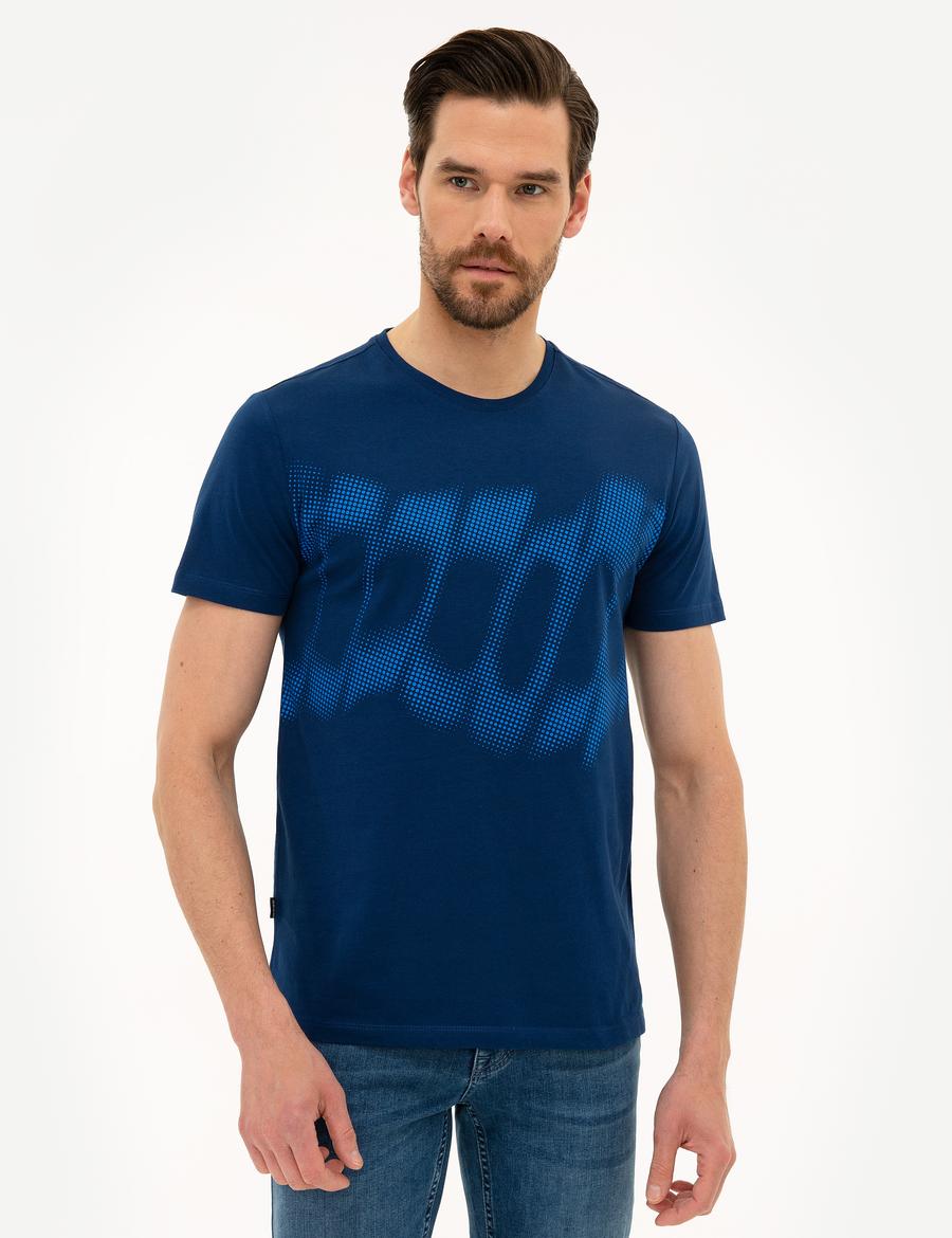 Lacivert Slim Fit Bisiklet Yaka T-Shirt